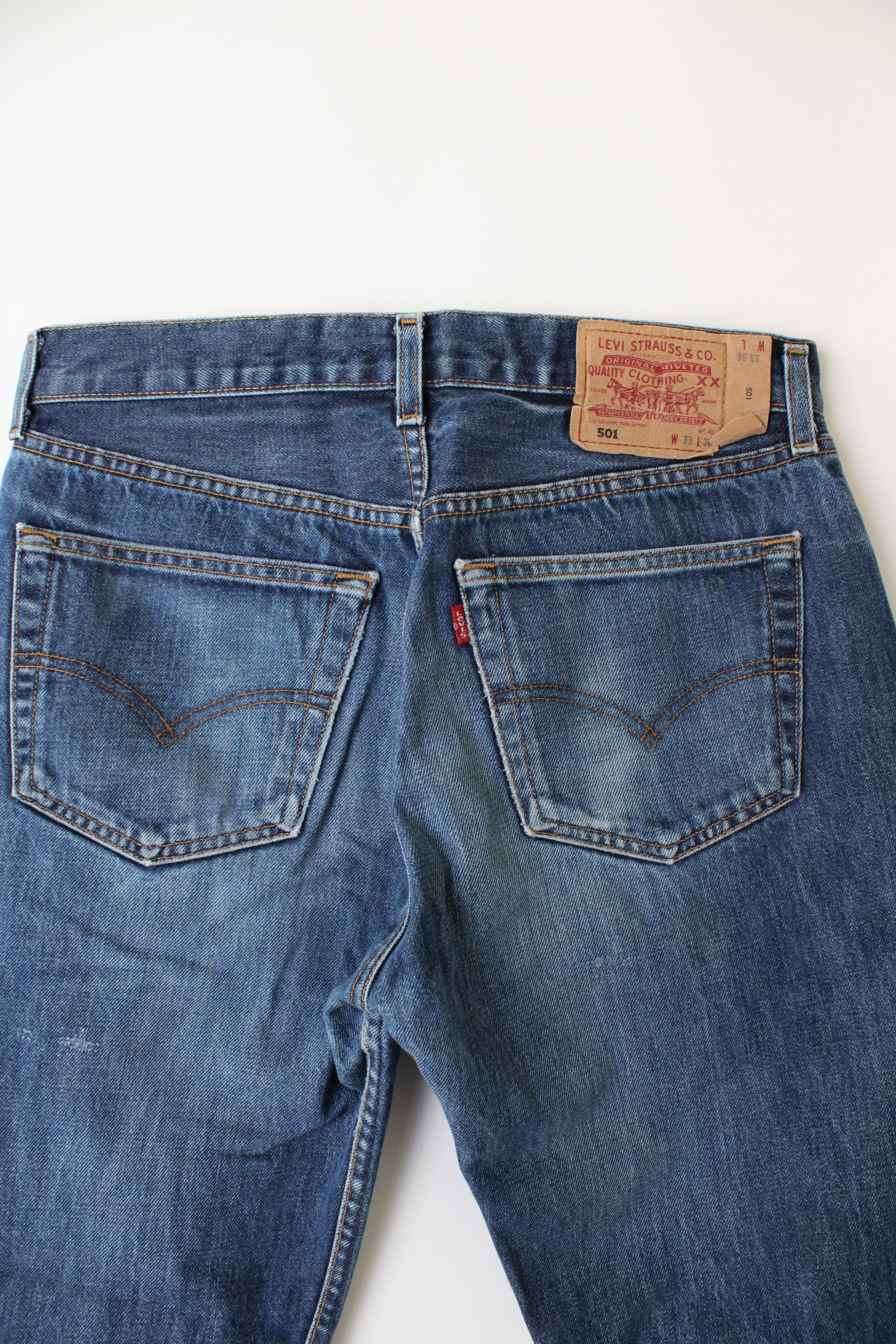 LEVIS 501 VINTAGE JEANS DISTRESSED BLUE - W33