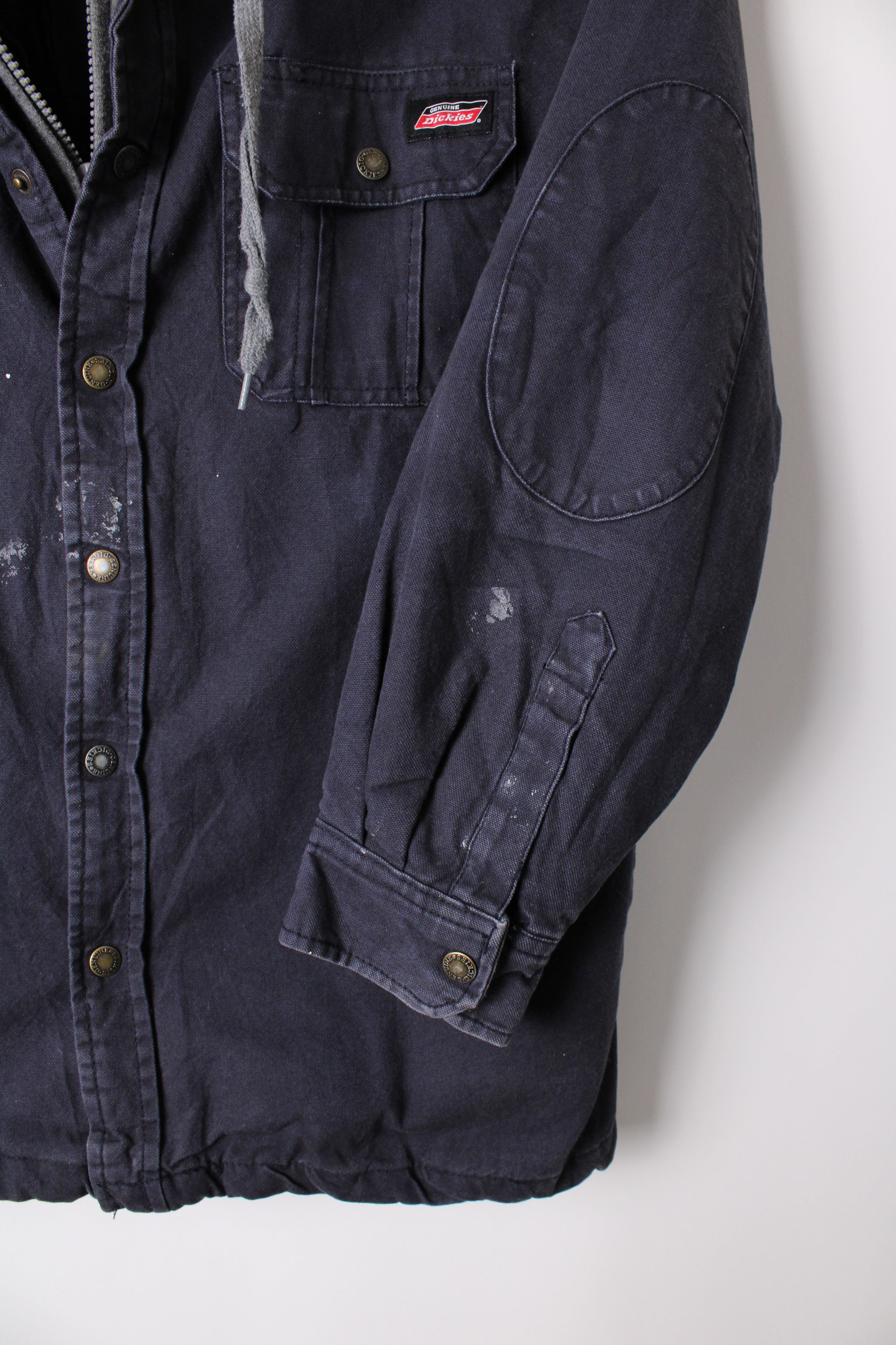 DICKIES HOODED SHIRT JACKET BLUE - L