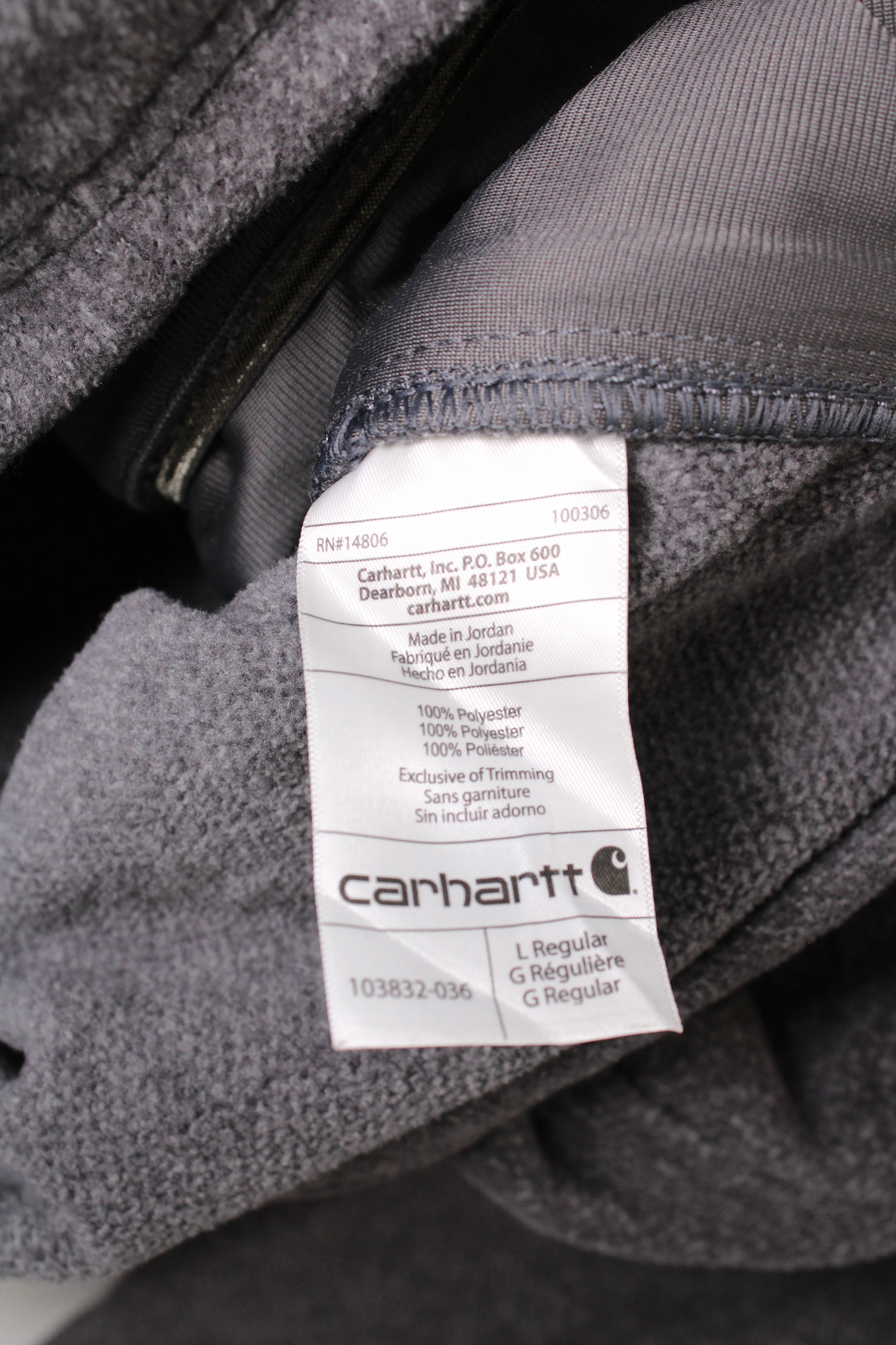 CARHARTT VINTAGE ZIP SWEATSHIRT GREY - L