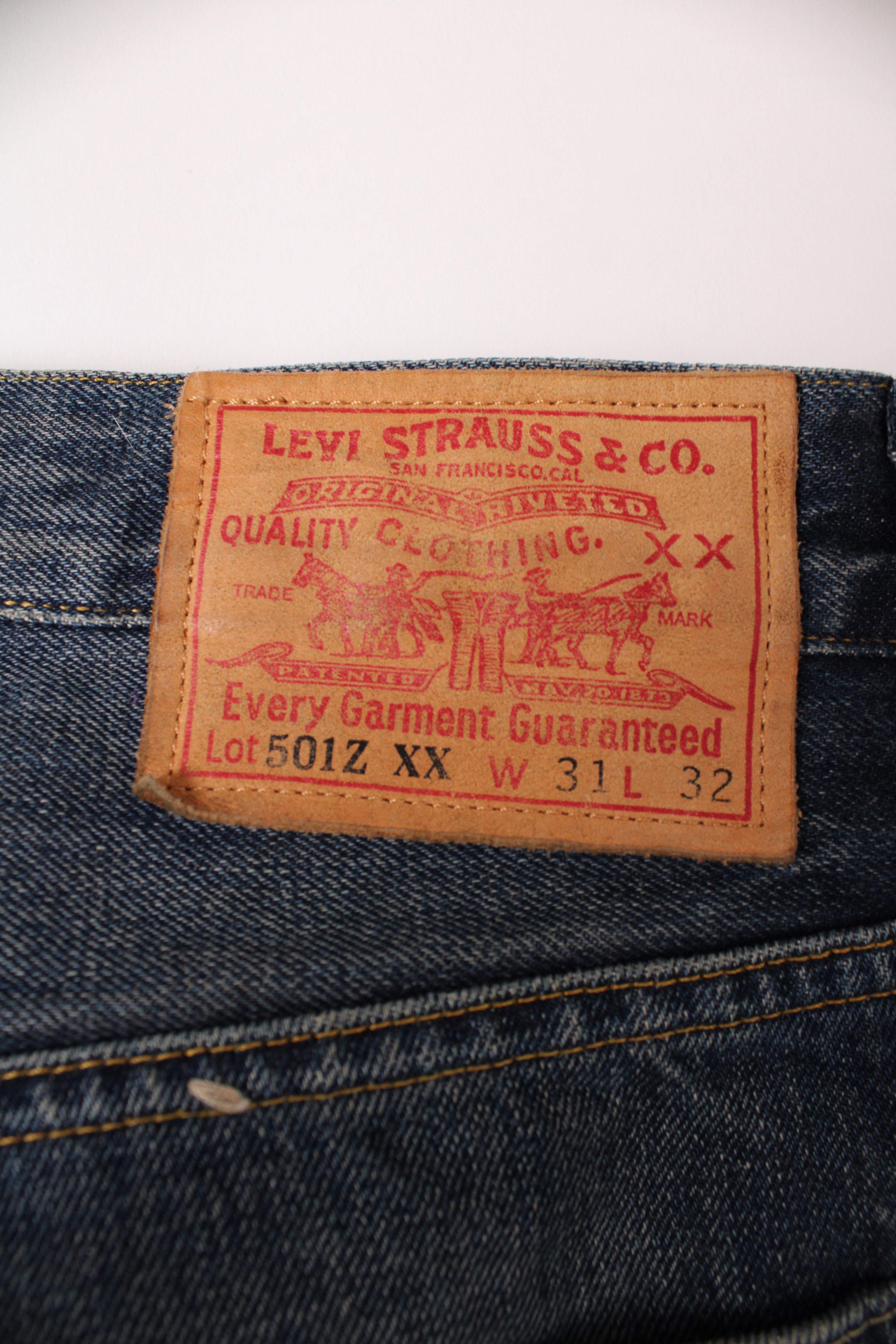 LEVIS VINTAGE 501Z XX SELVEDGE DENIM VTG BIG E - W31