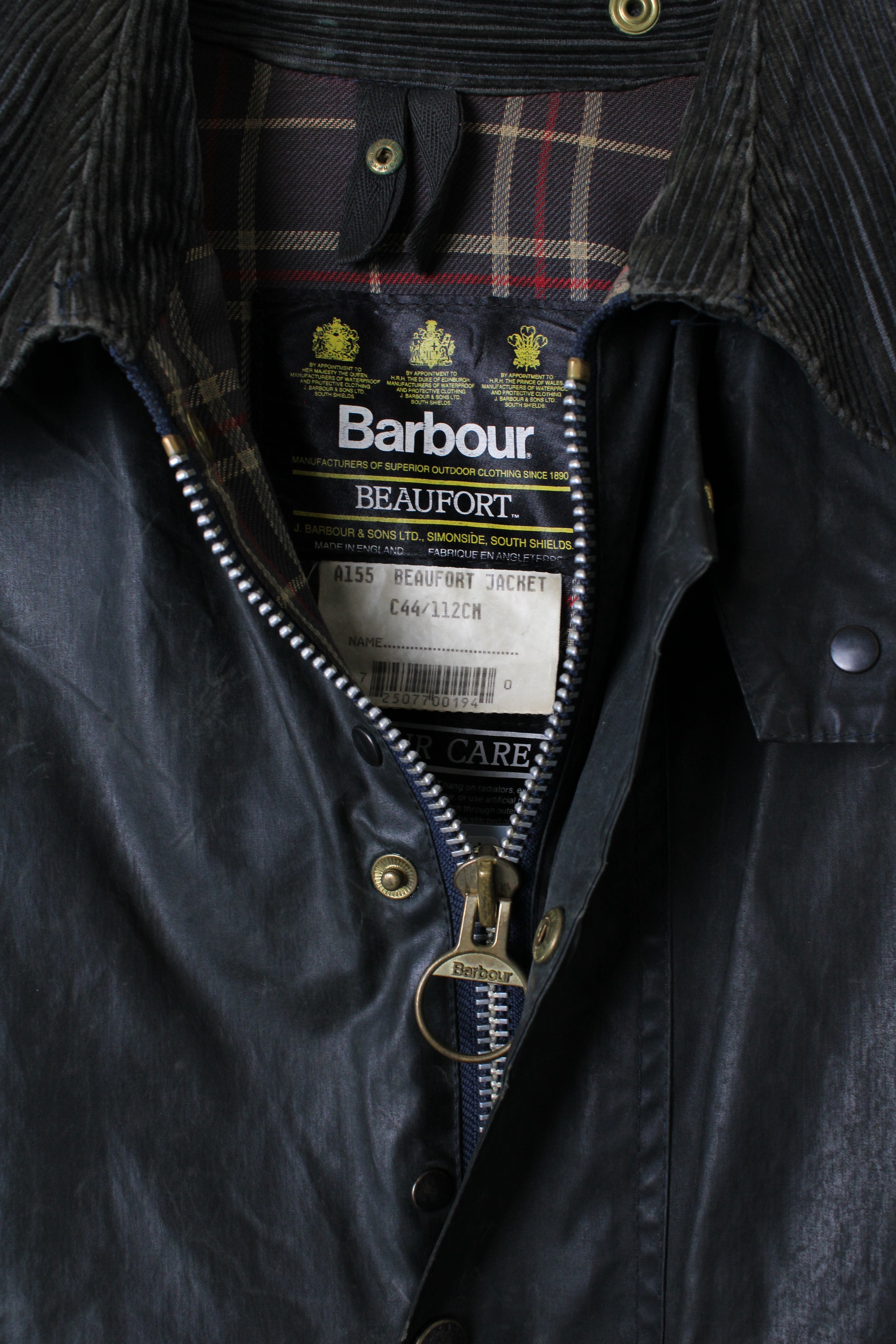 BARBOUR BEAUFORT WAXED JACKET BLUE - M/L