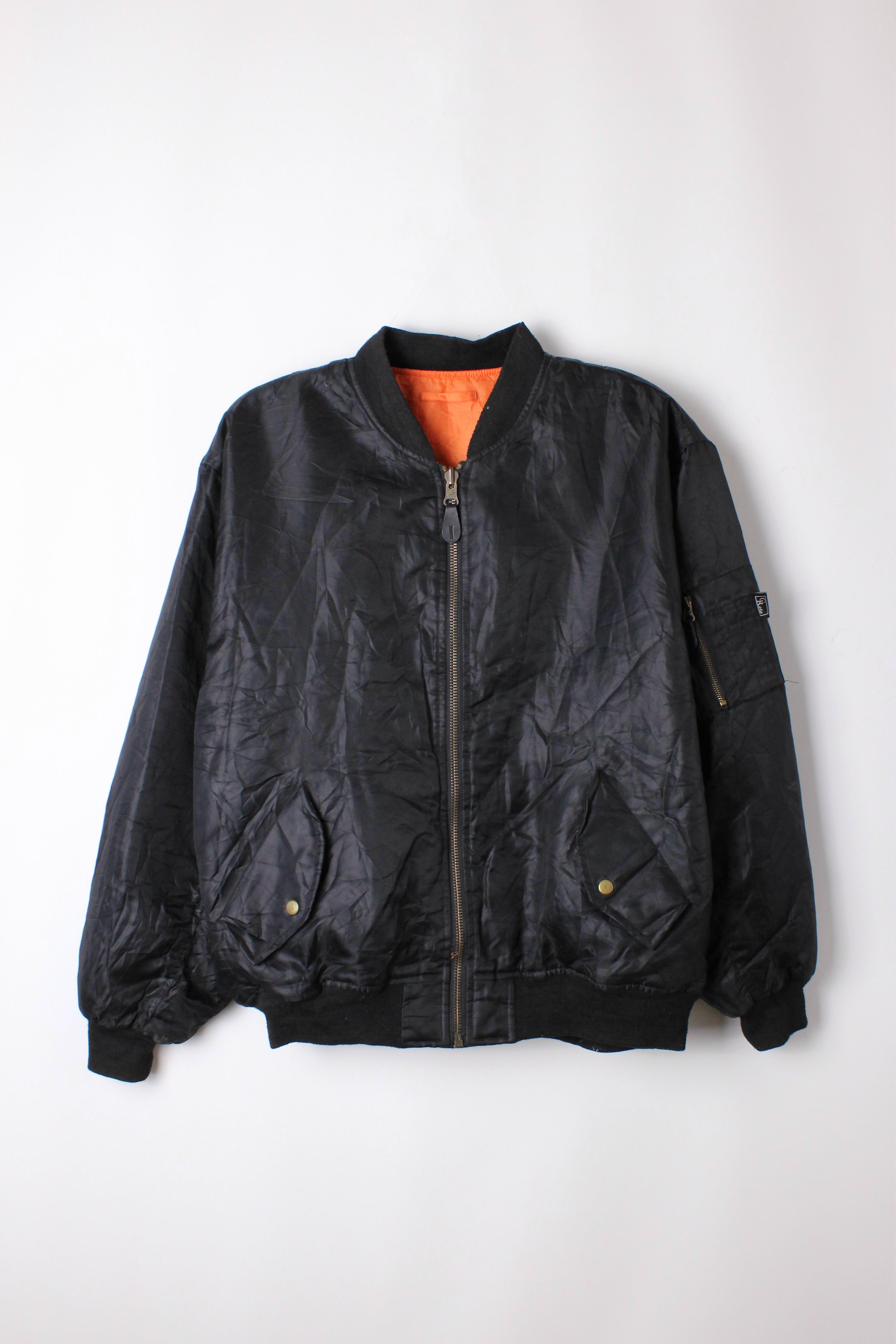 VINTAGE BOMBER MA-1 JACKET BLACK - 3XL
