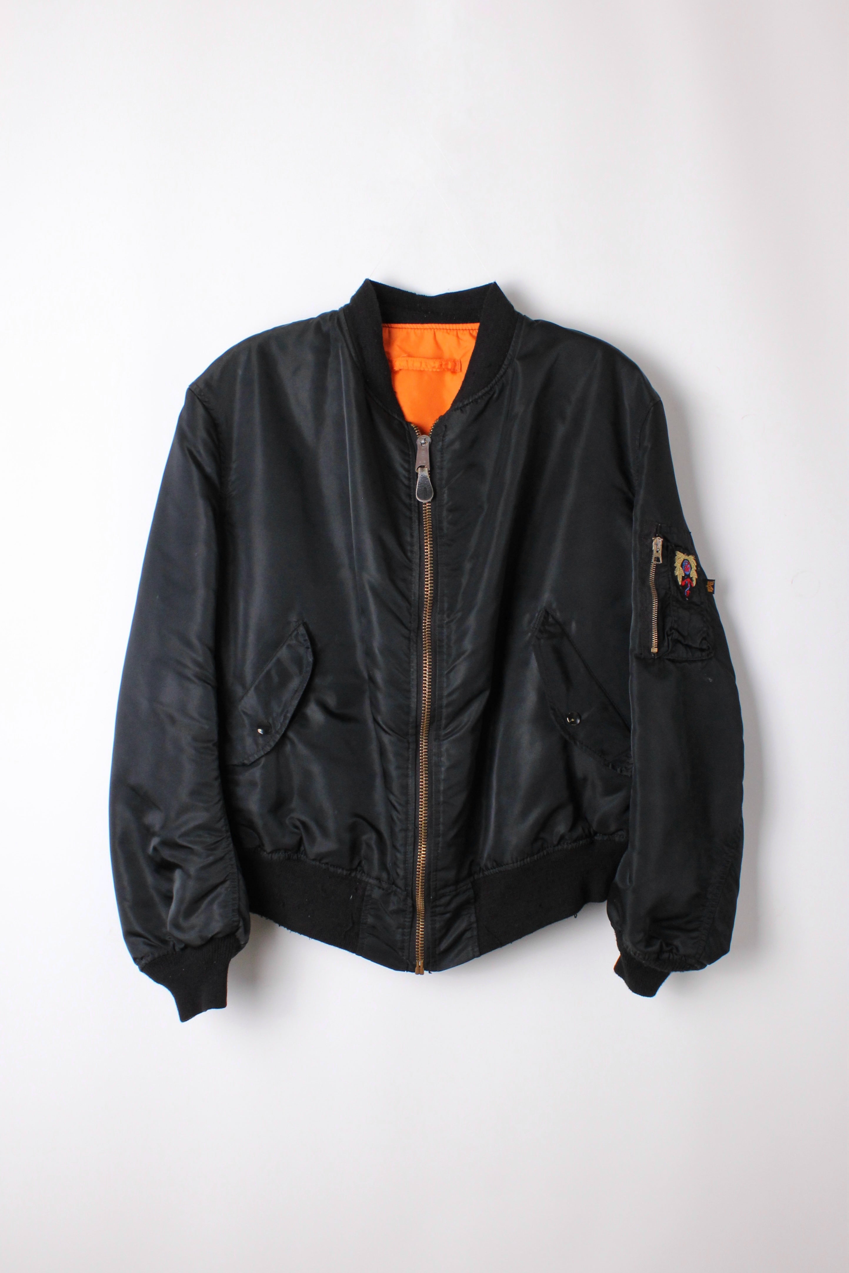 ALPHA INDUSTRIES MA-1 BOMBER JACKET BLACK MADE IN USA - XXL