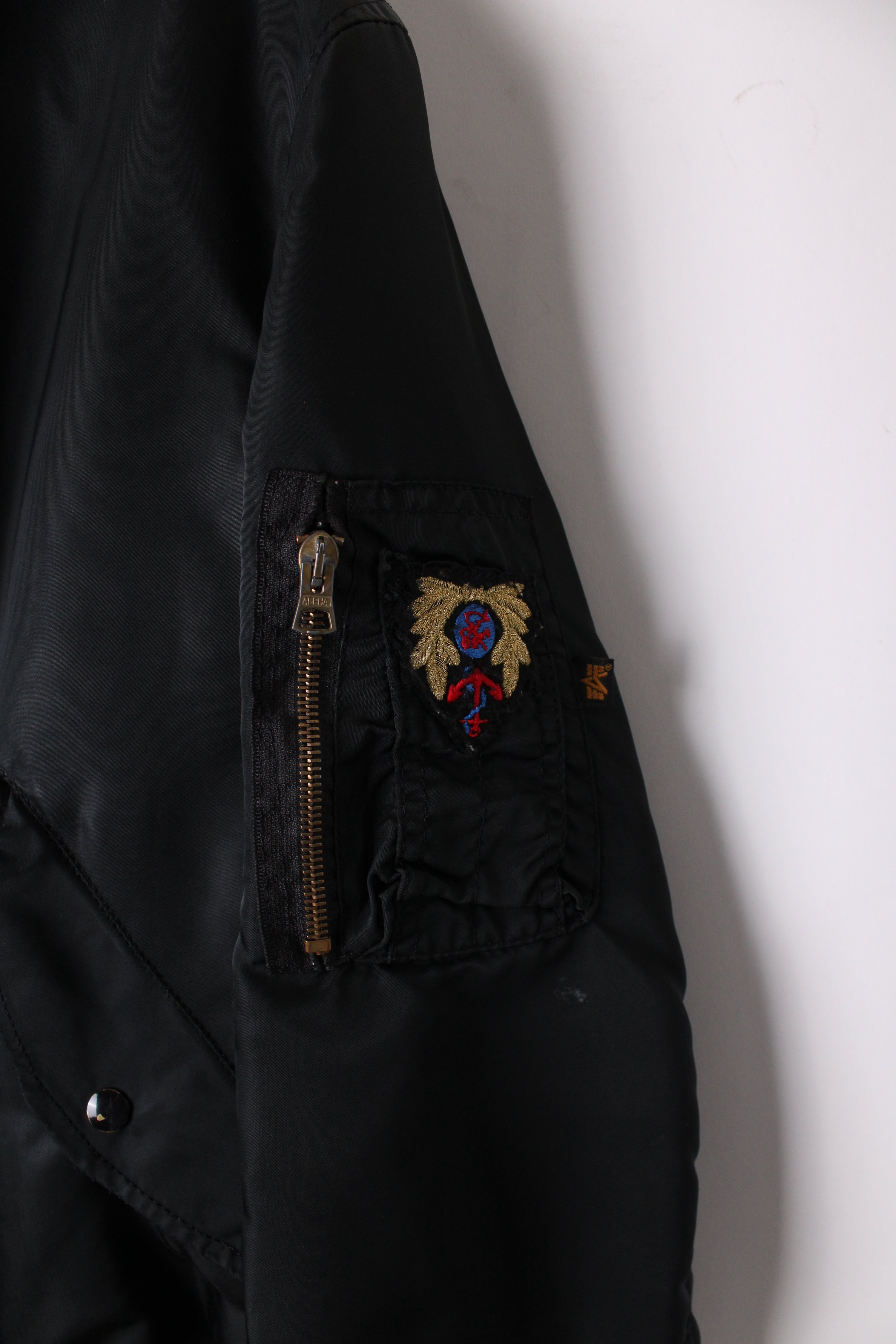 ALPHA INDUSTRIES MA-1 BOMBER JACKET BLACK MADE IN USA - XXL