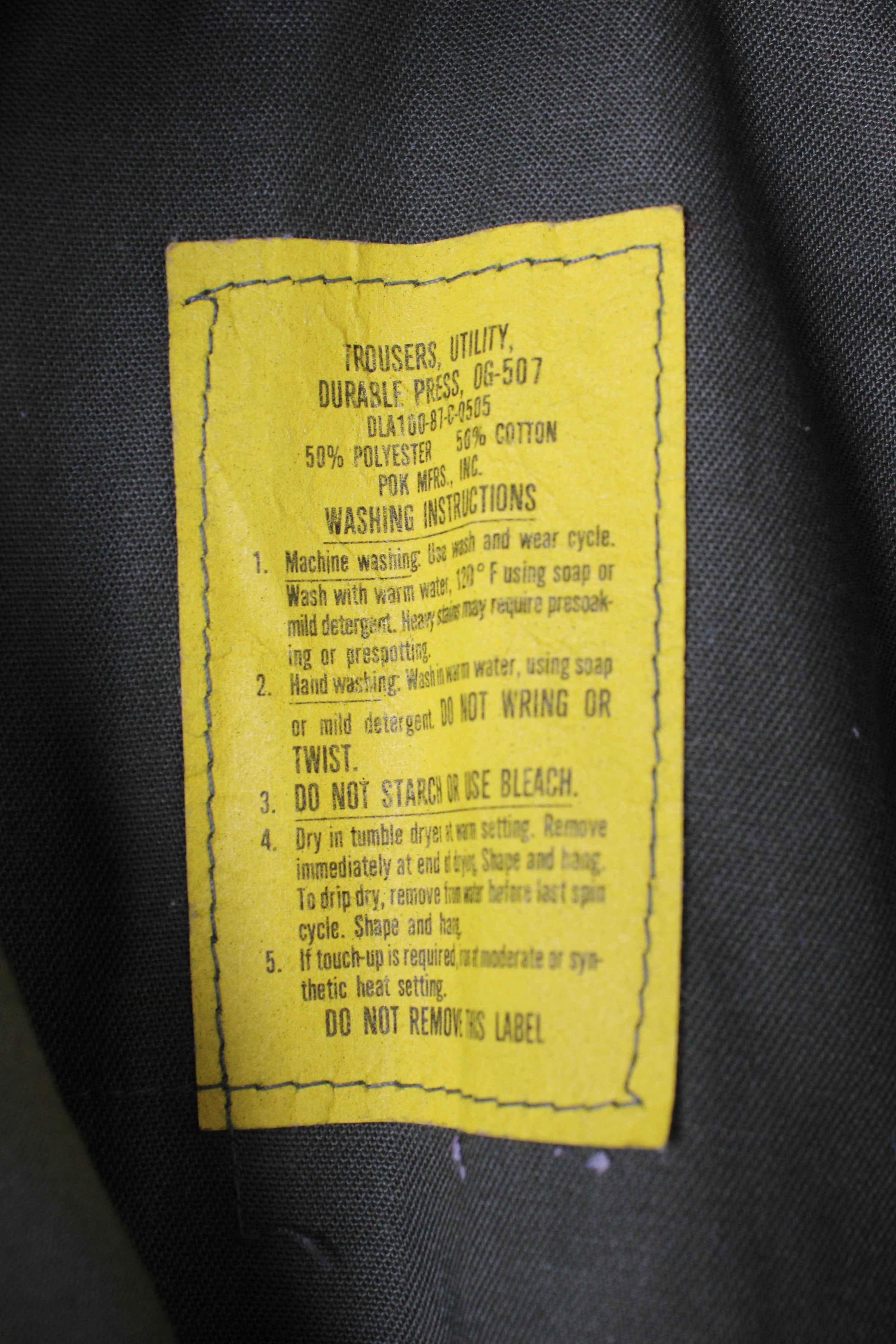 US ARMY OG 507 PANTS GREEN