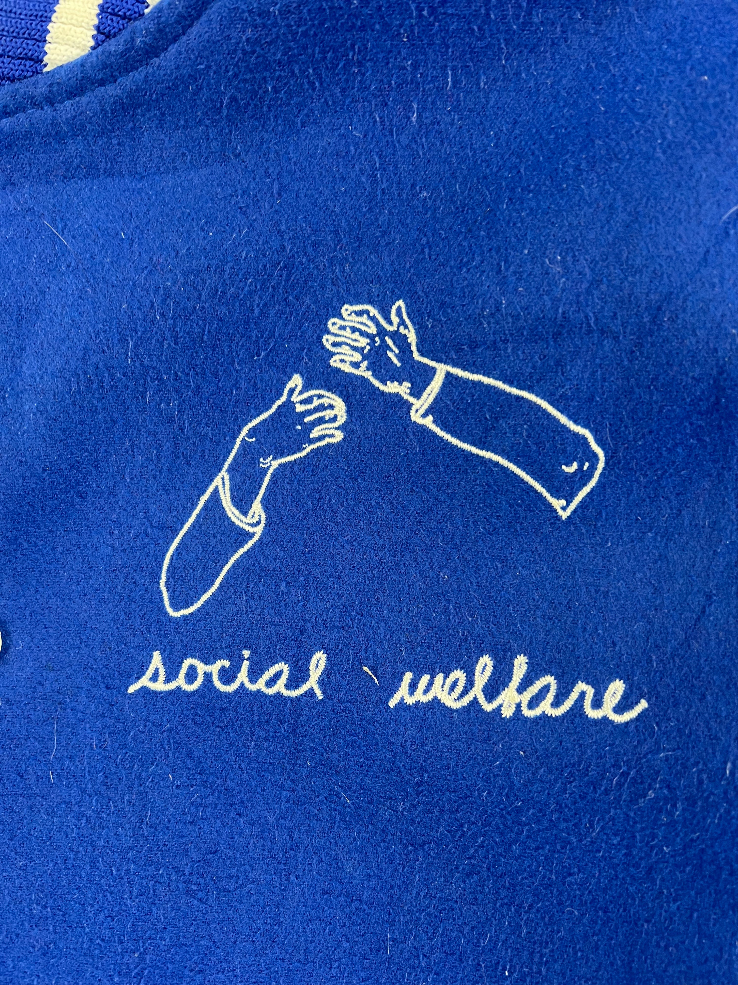 VARSITY JACKET SOCIAL WELFARE BLUE WHITE - M