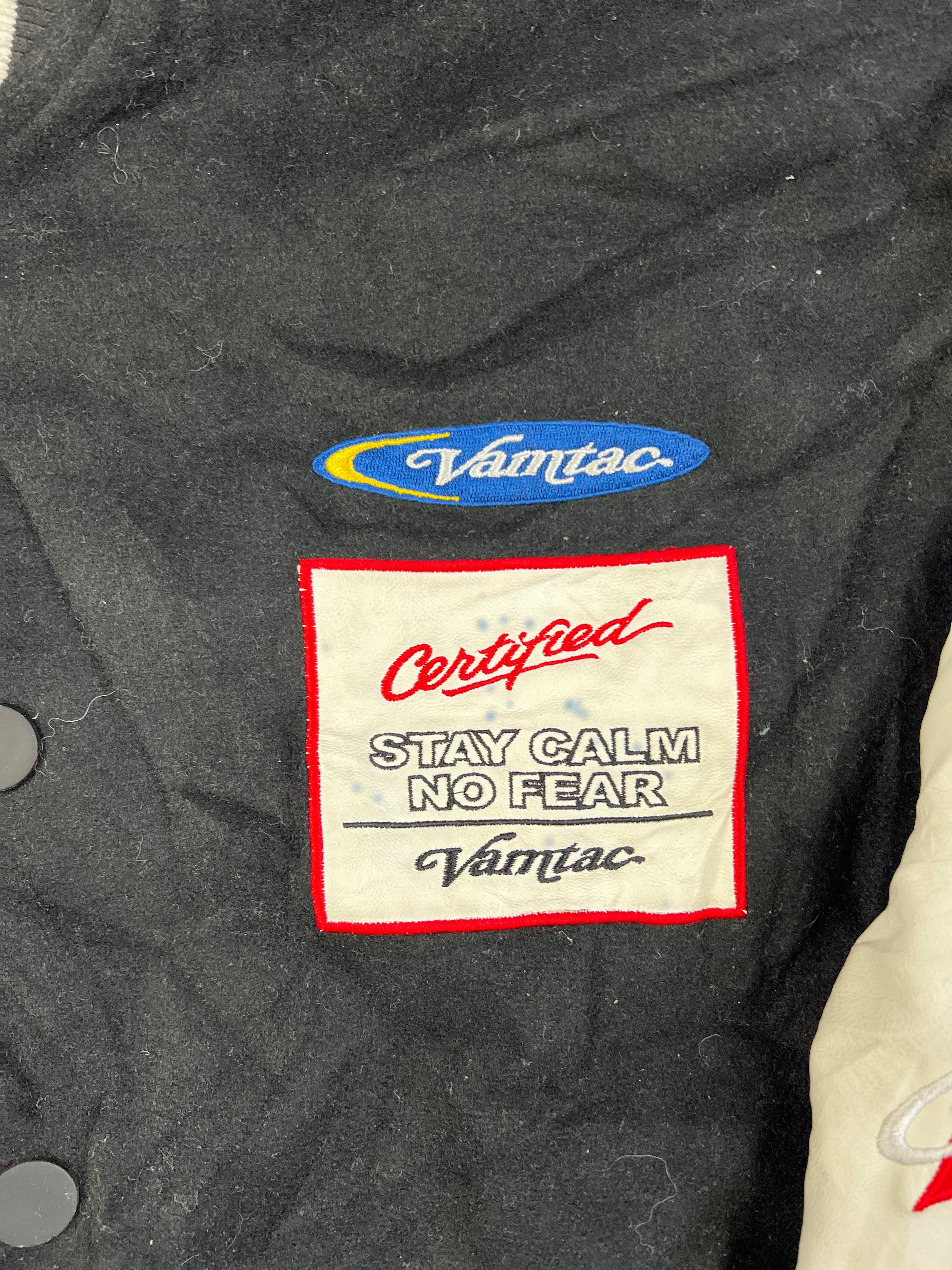 RACING VARSITY JACKET BLACK WHITE - M/L