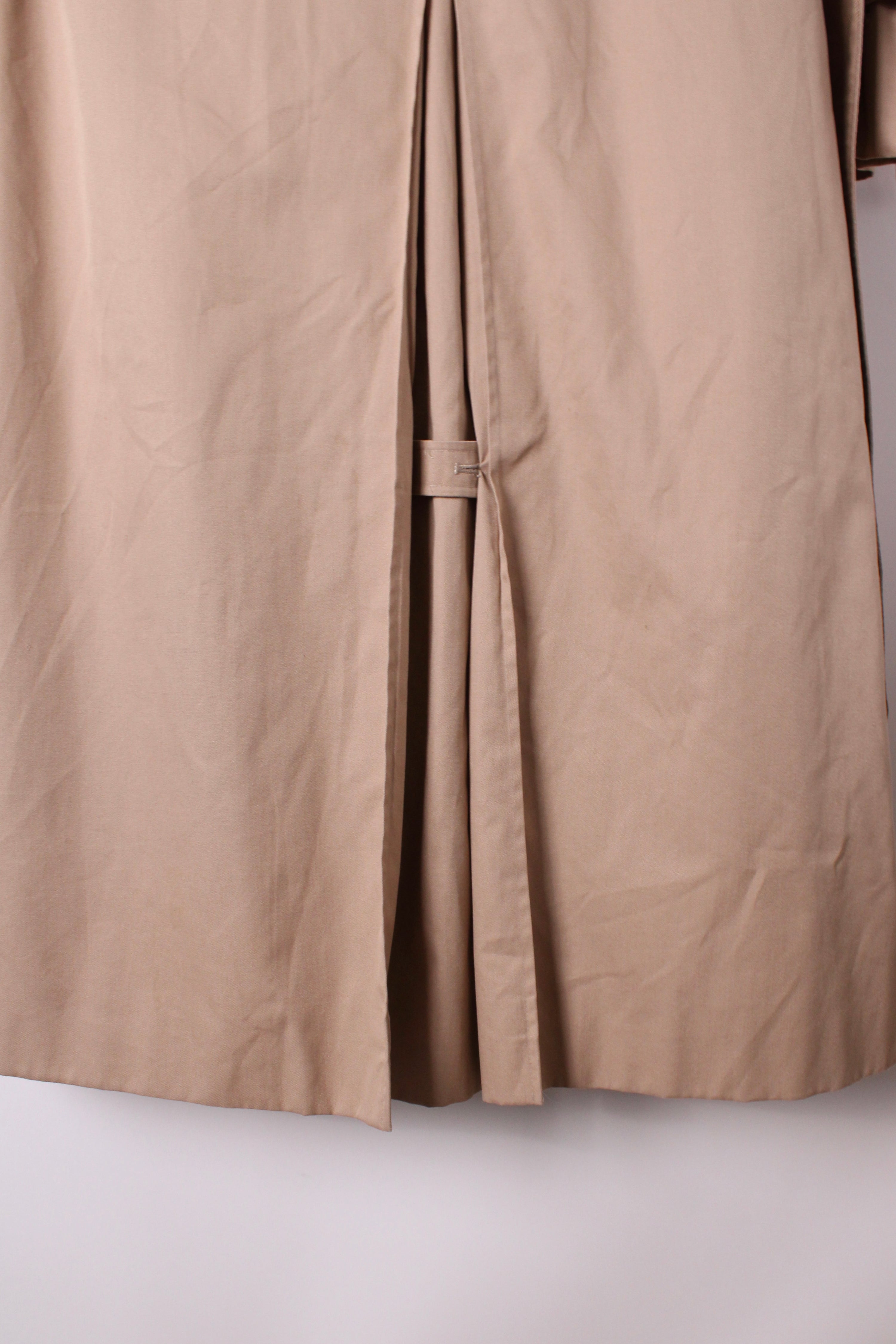 AQUASCUTUM DOUBLE BREAST TRENCH COAT BEIGE WOOL LINING - XS/S