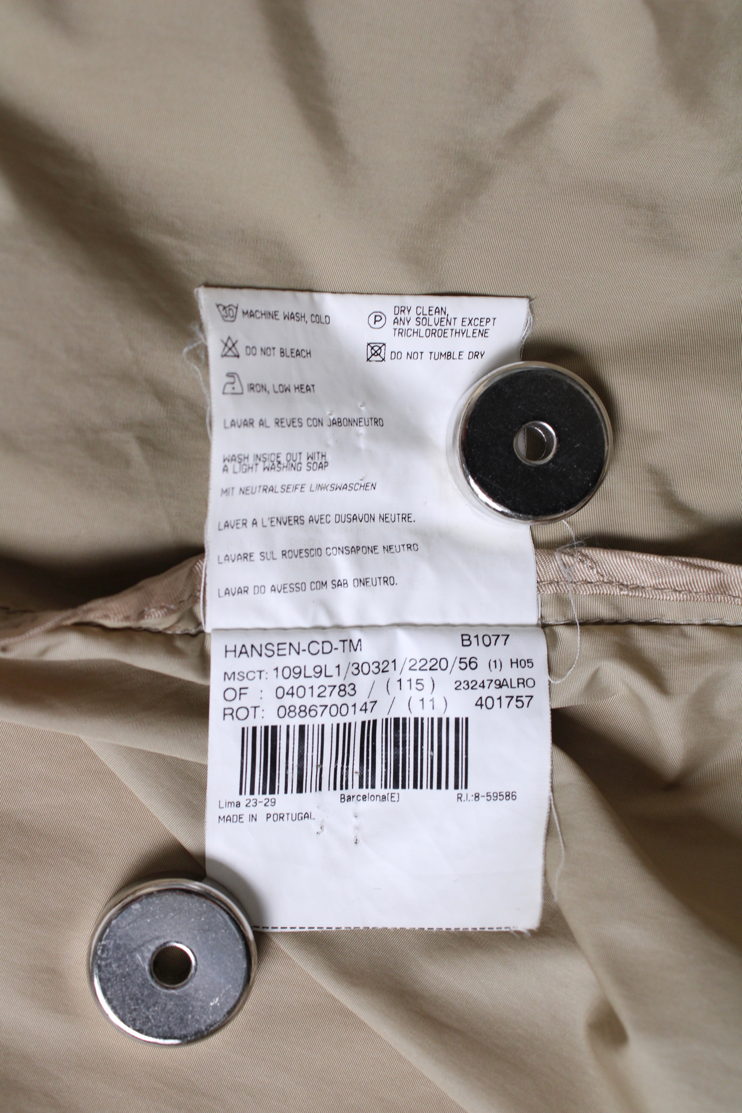 BURBERRY TRENCH COAT WINDBREAKER BEIGE - L/XL