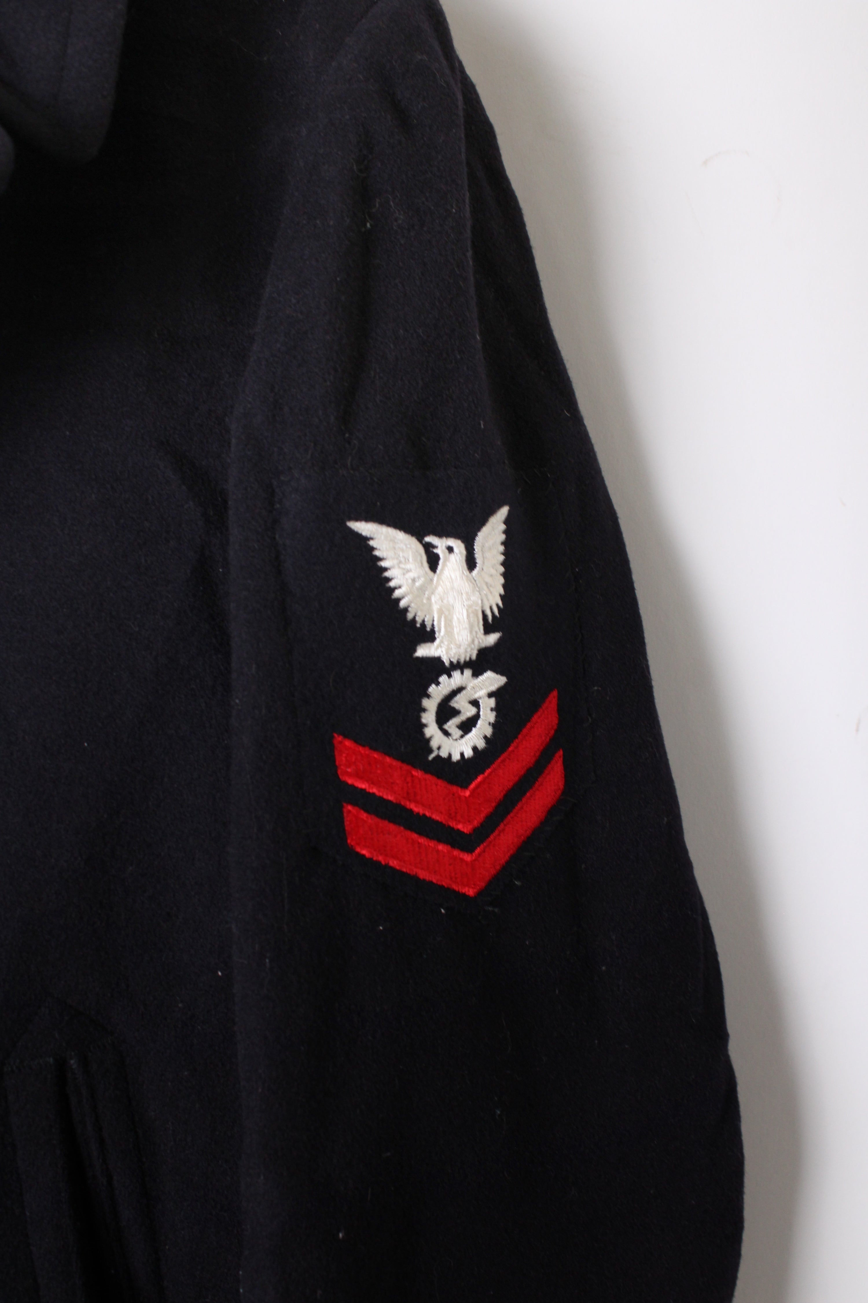 US NAVY VINTAGE PEA COAT NAVY BLUE - M/L