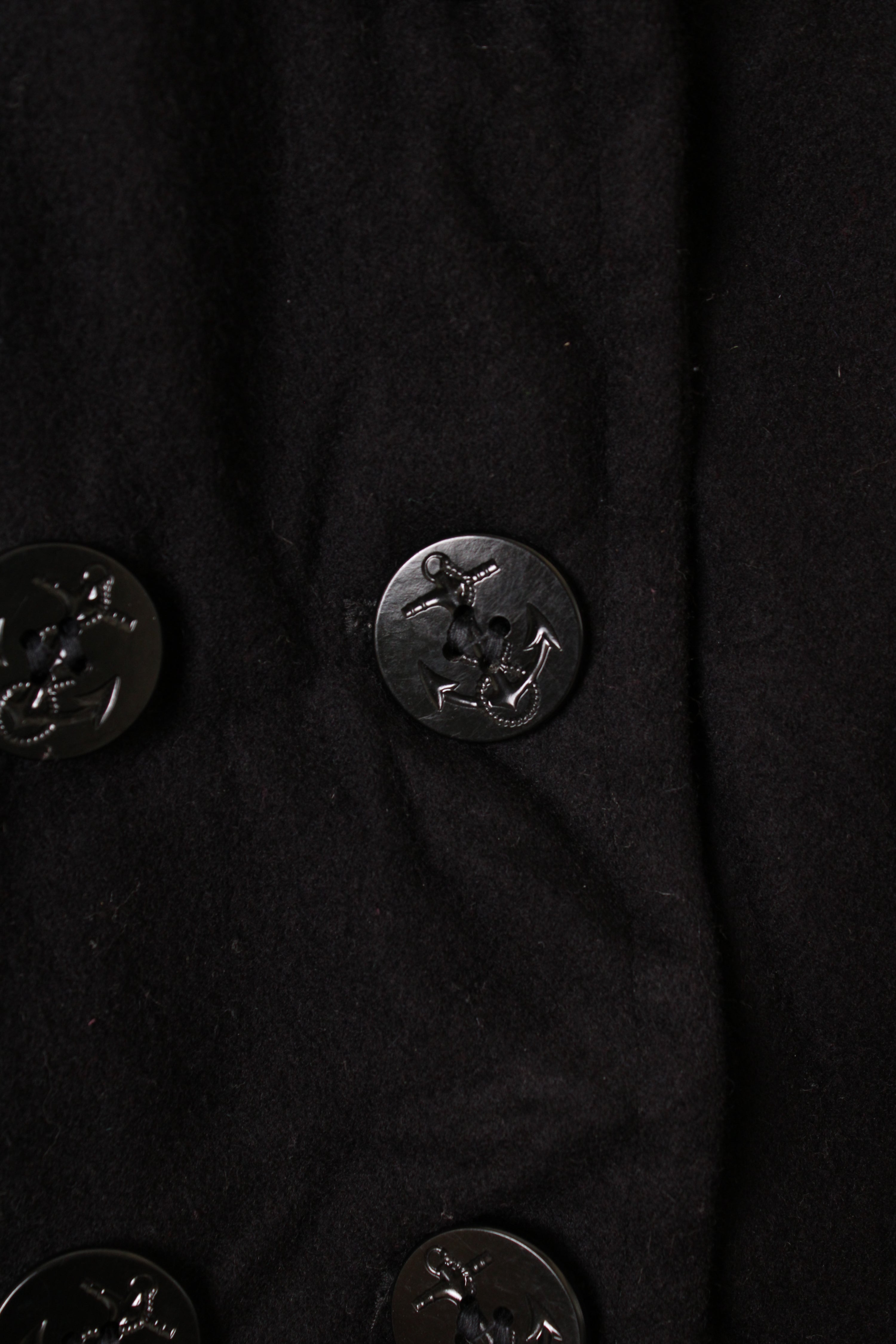 US NAVY VINTAGE PEA COAT NAVY BLUE - XS/S