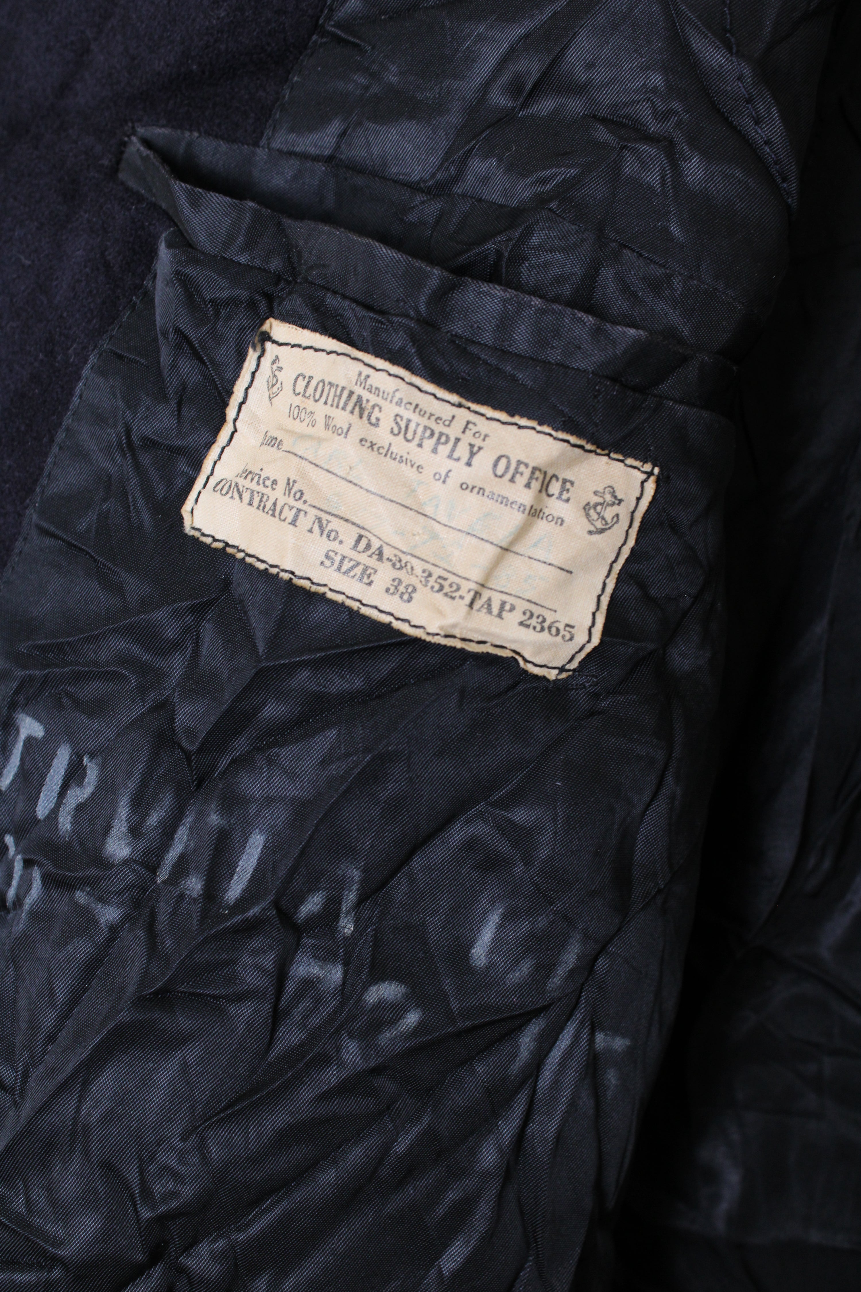 US NAVY VINTAGE PEA COAT NAVY BLUE - S/M