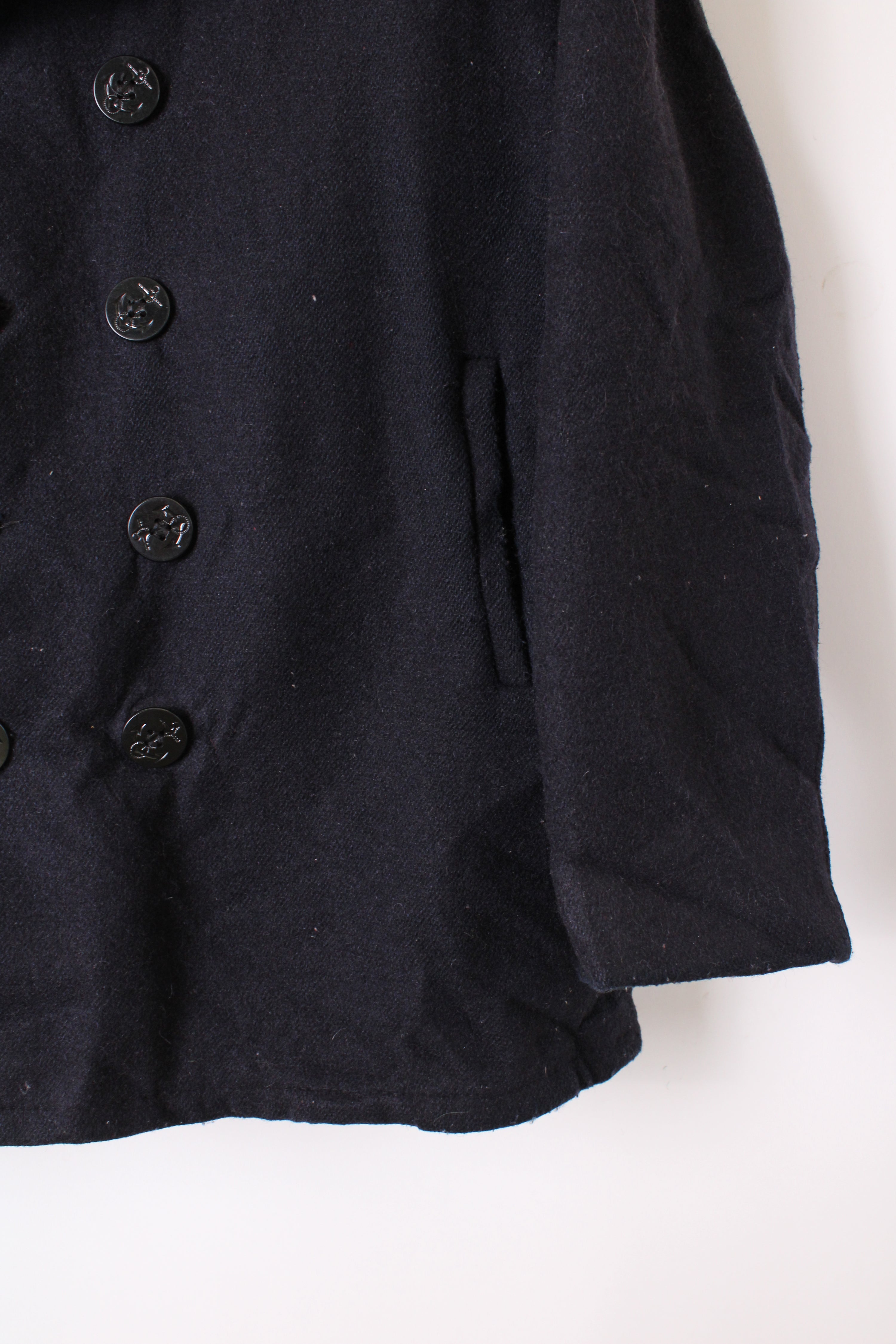 US NAVY VINTAGE SCHOTT PEA COAT NAVY BLUE - XL/XXL