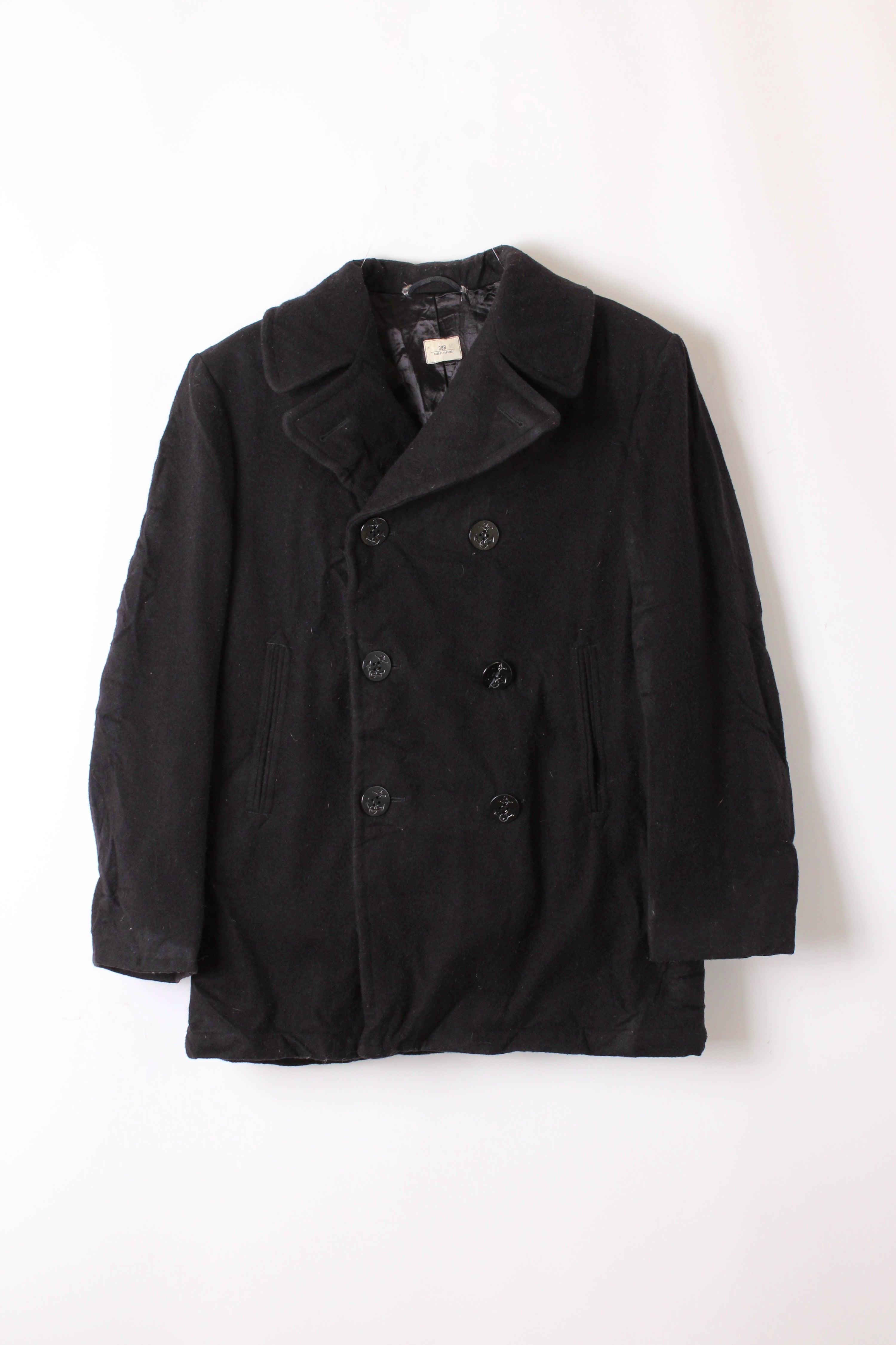 US NAVY VINTAGE PEA COAT NAVY BLUE - S/M