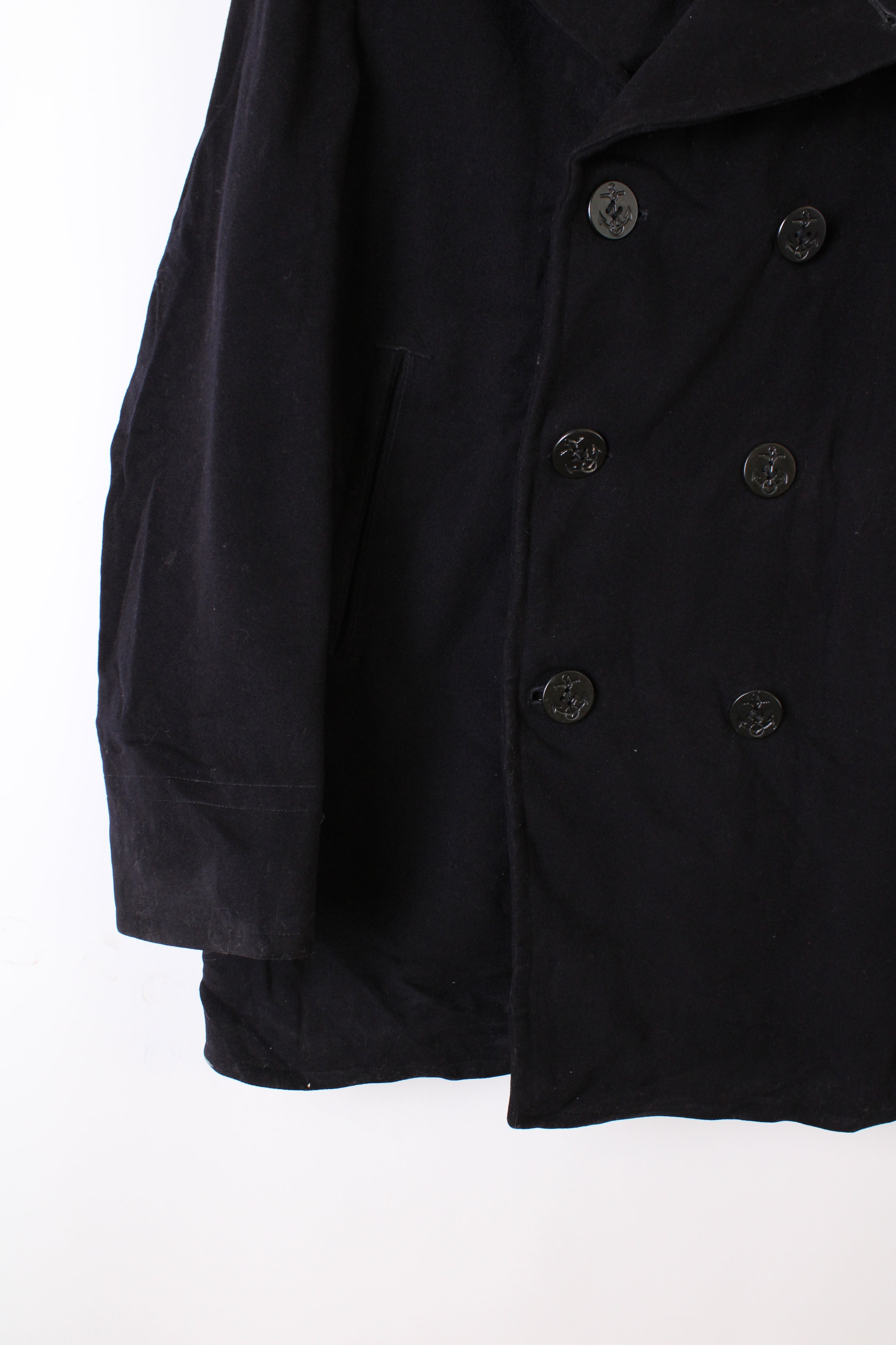 US NAVY VINTAGE PEA COAT NAVY BLUE - M/L