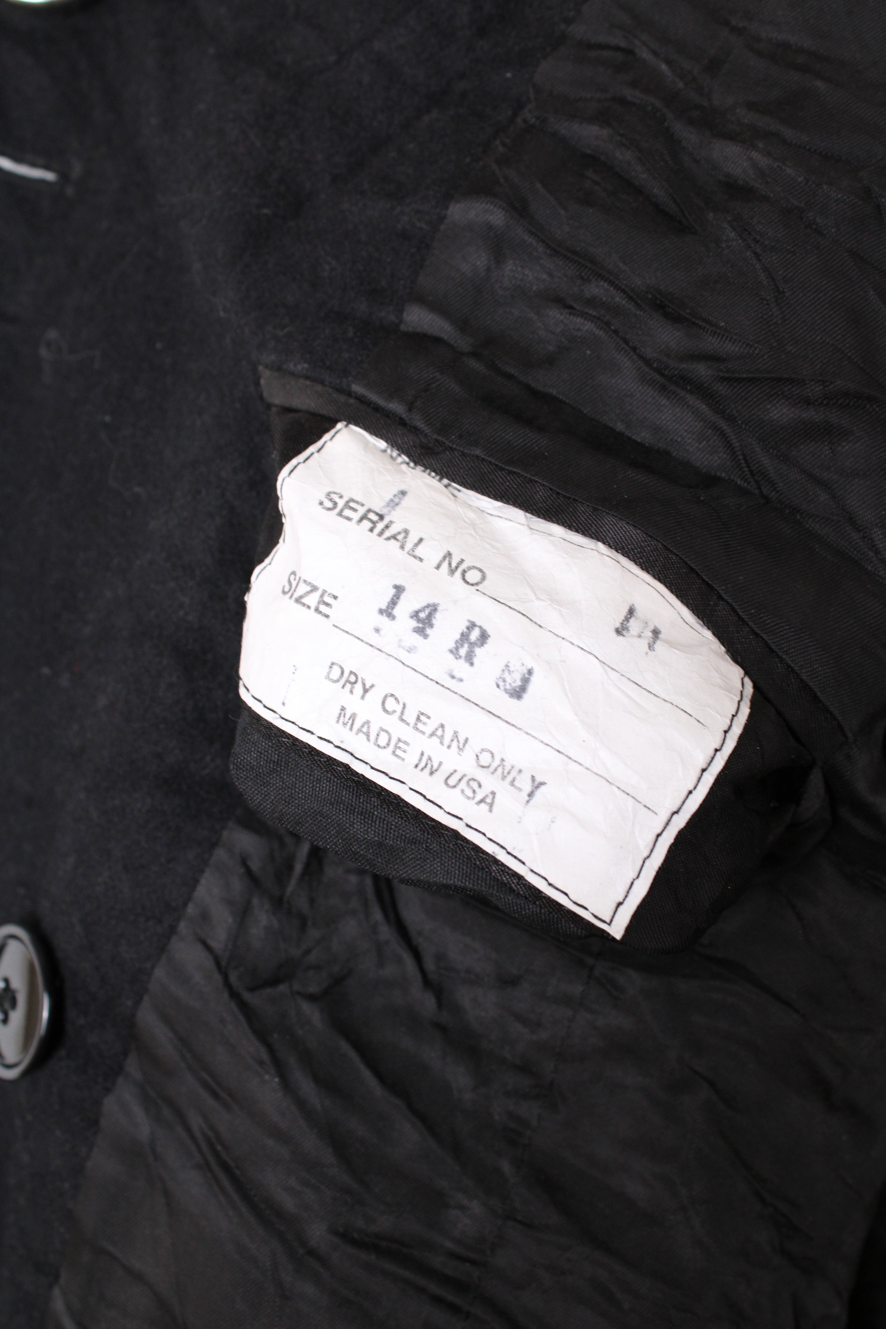 US NAVY VINTAGE PEA COAT BLACK - XS/S