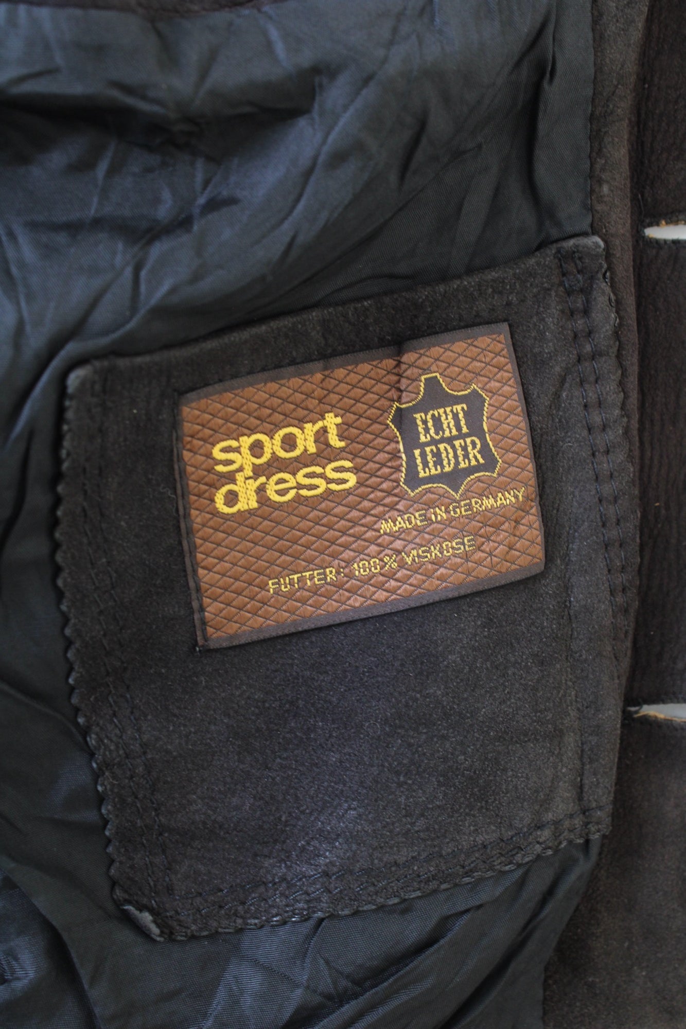 VINTAGE SUEDE BOMBER LEATHER HARRINGTON JACKET DARK BROWN - S/M