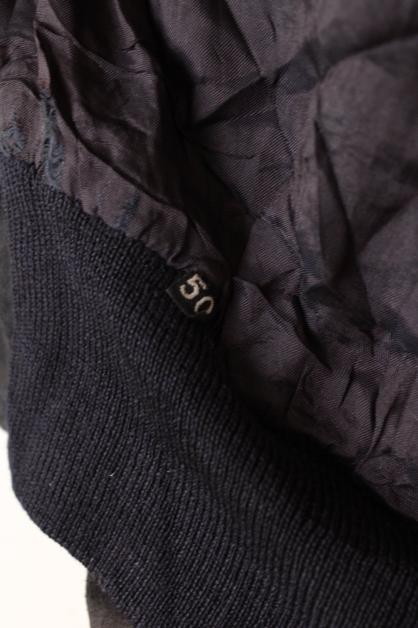 VINTAGE SUEDE BOMBER LEATHER JACKET NAVY BLUE - M/L