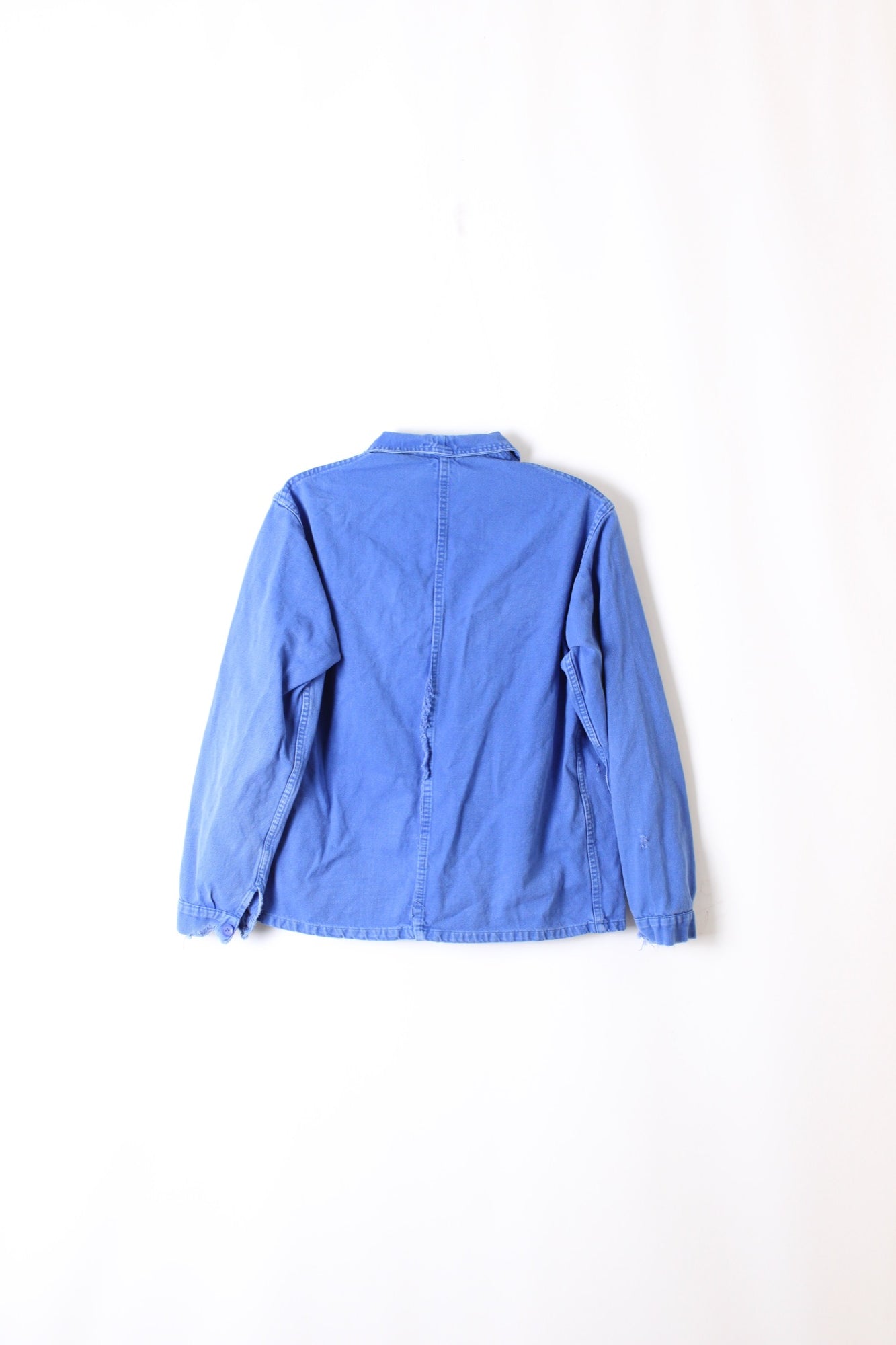 VINTAGE WORK CHORE JACKET DISTRESSED BLEU DE TRAVAIL - S/M