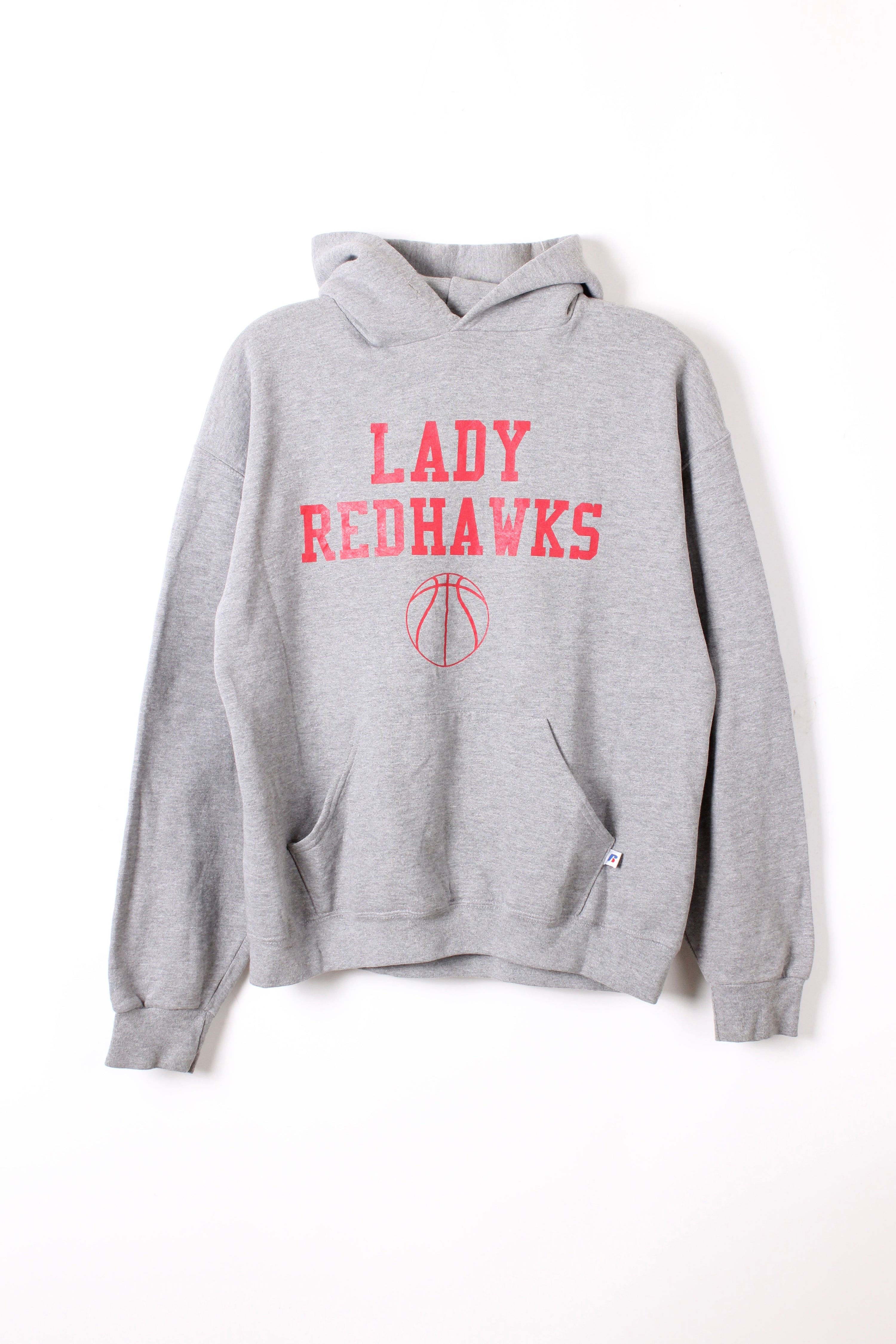 RUSSELL ATHLETIC VINTAGE HOODIE GREY LADY REDHAWKS - L