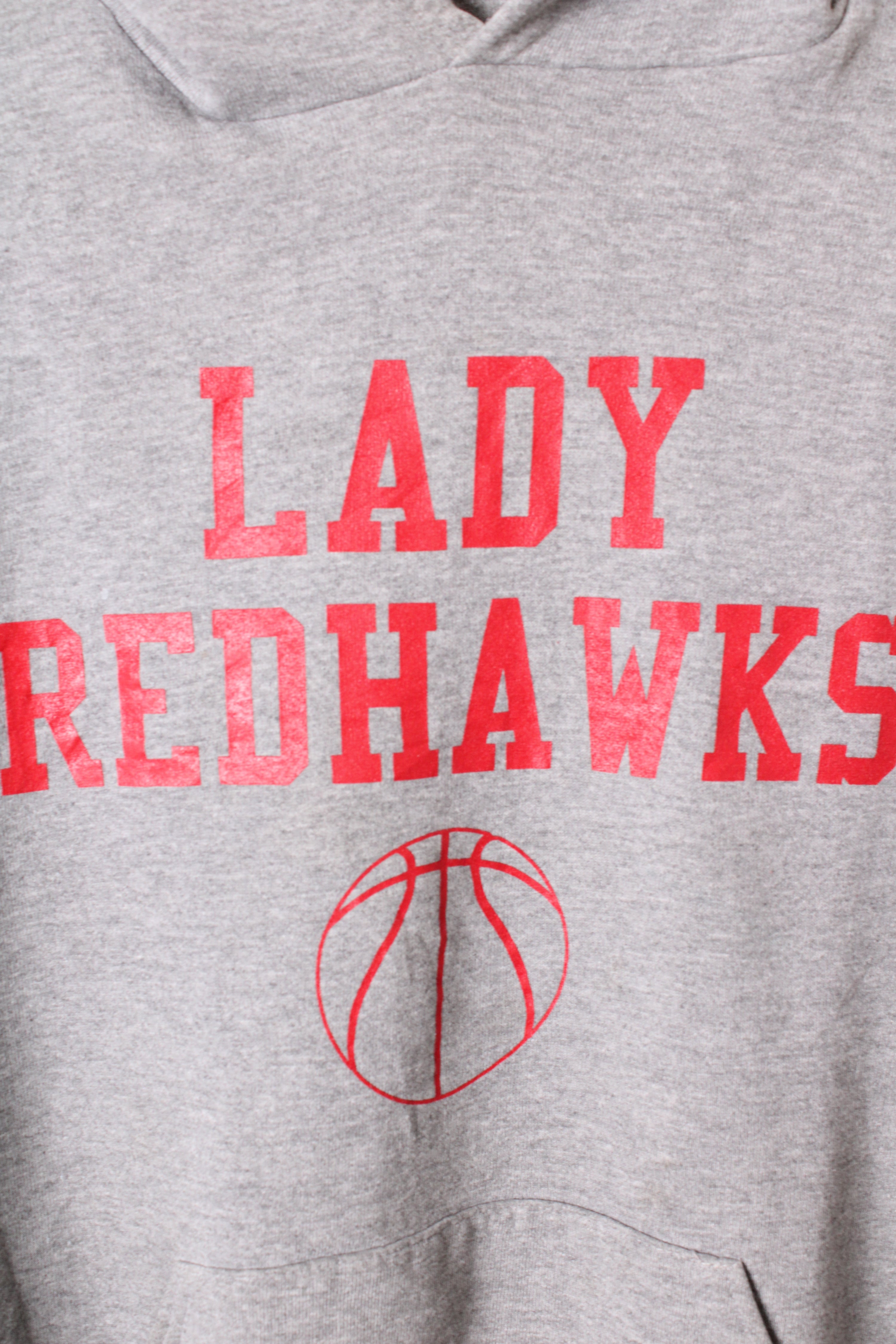 RUSSELL ATHLETIC VINTAGE HOODIE GREY LADY REDHAWKS - L