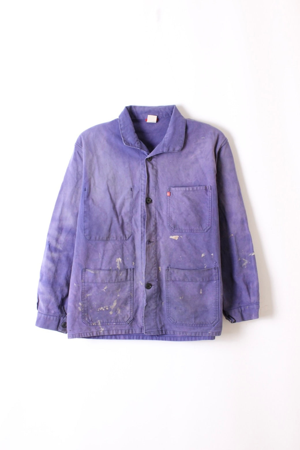 ADOLPHE LAFONT VINTAGE WORK CHORE JACKET SPLATTER BLEU DE TRAVAIL - L/XL