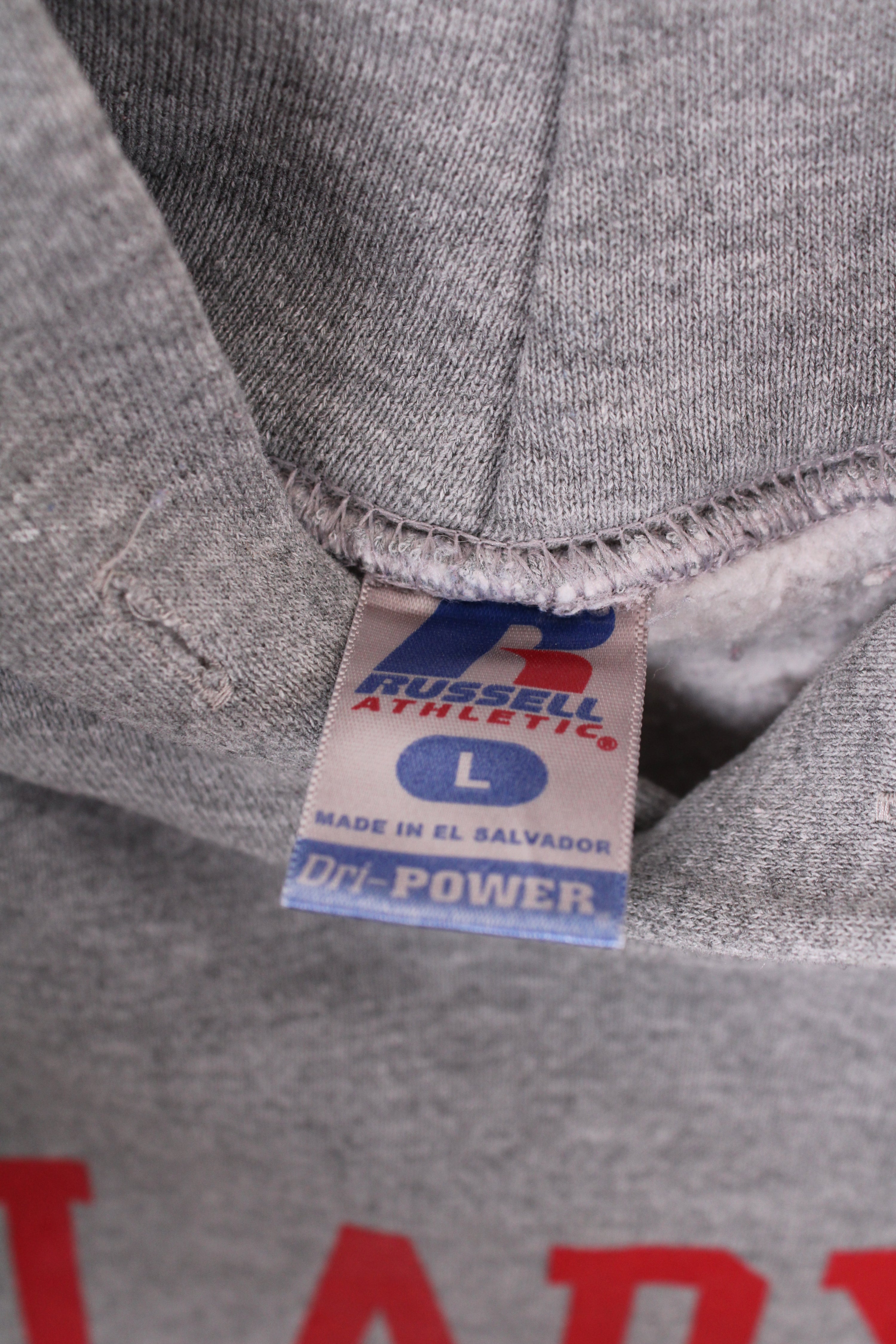 RUSSELL ATHLETIC VINTAGE HOODIE GREY LADY REDHAWKS - L