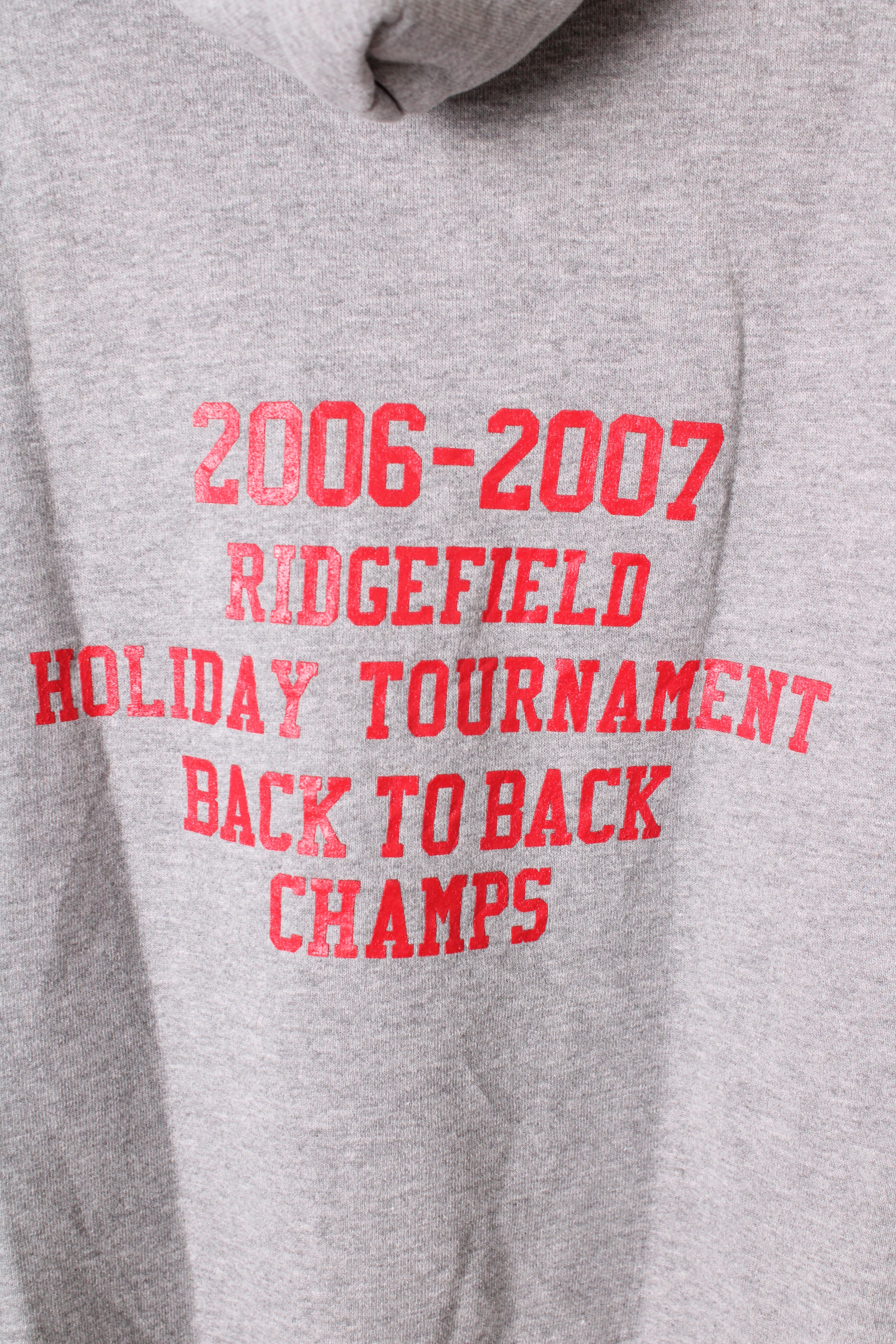 RUSSELL ATHLETIC VINTAGE HOODIE GREY LADY REDHAWKS - L