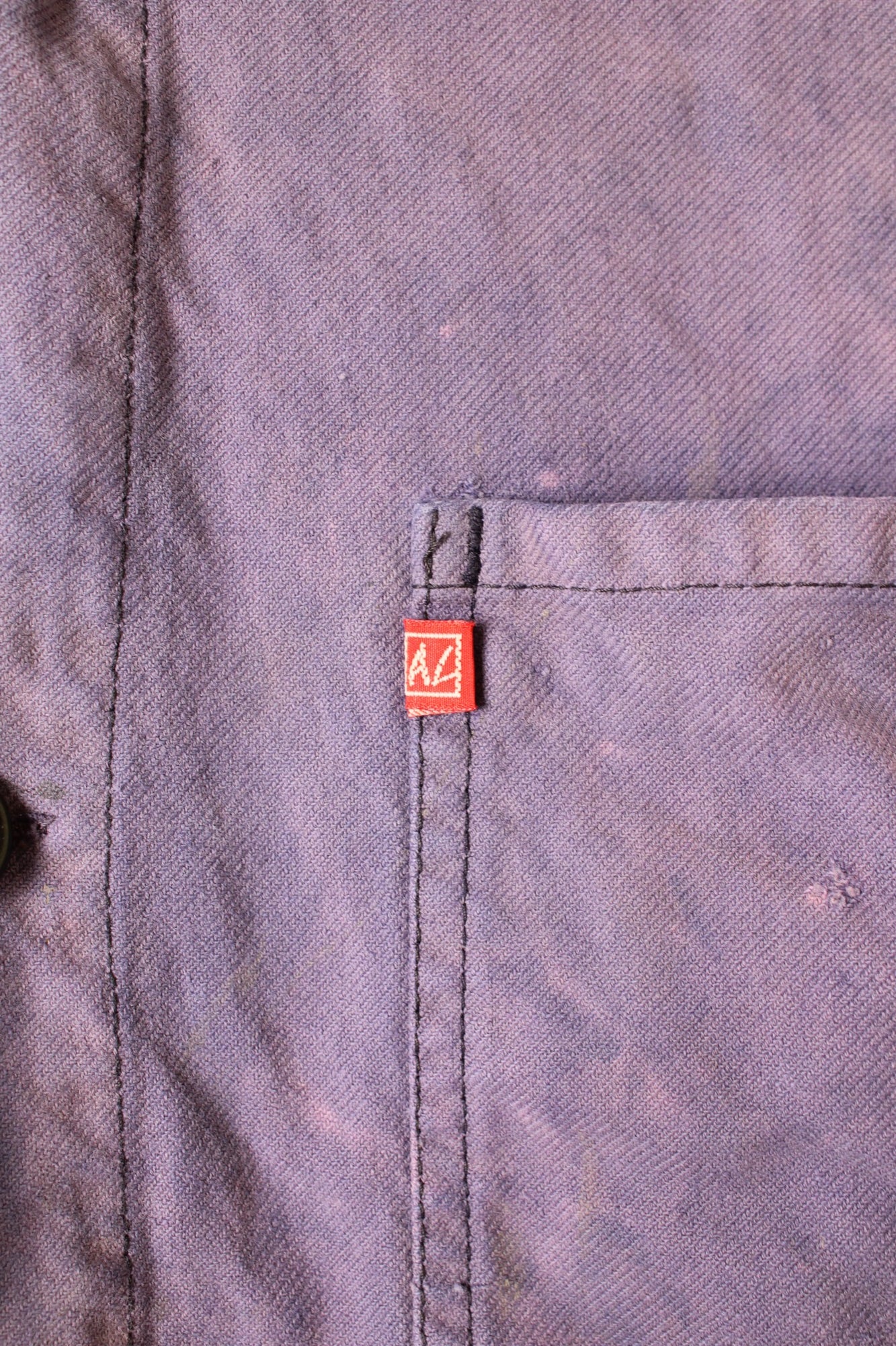 ADOLPHE LAFONT VINTAGE WORK CHORE JACKET SPLATTER BLEU DE TRAVAIL - L/XL