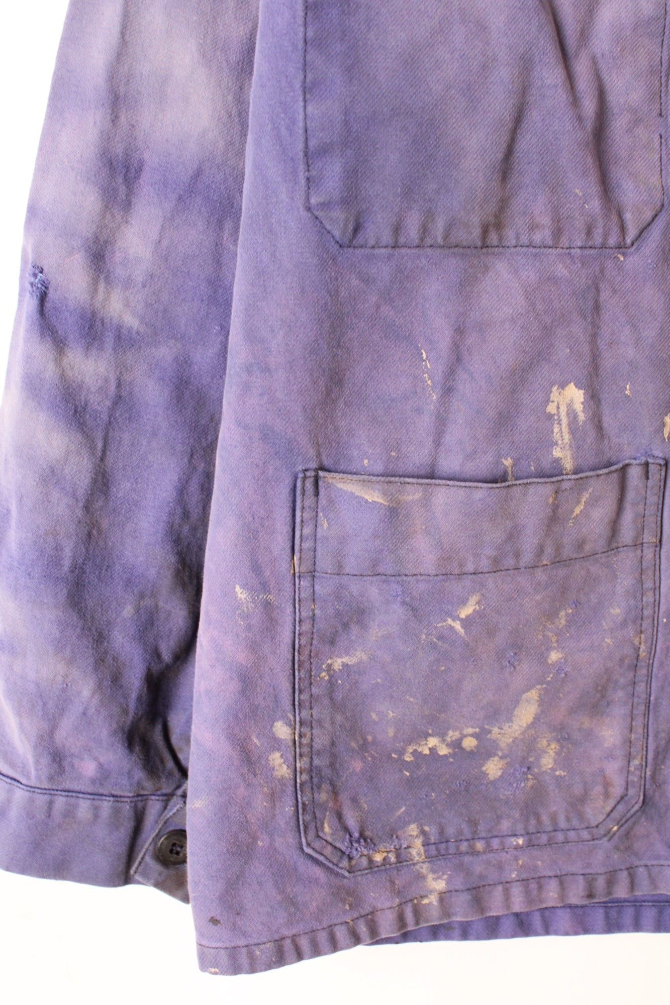 ADOLPHE LAFONT VINTAGE WORK CHORE JACKET SPLATTER BLEU DE TRAVAIL - L/XL