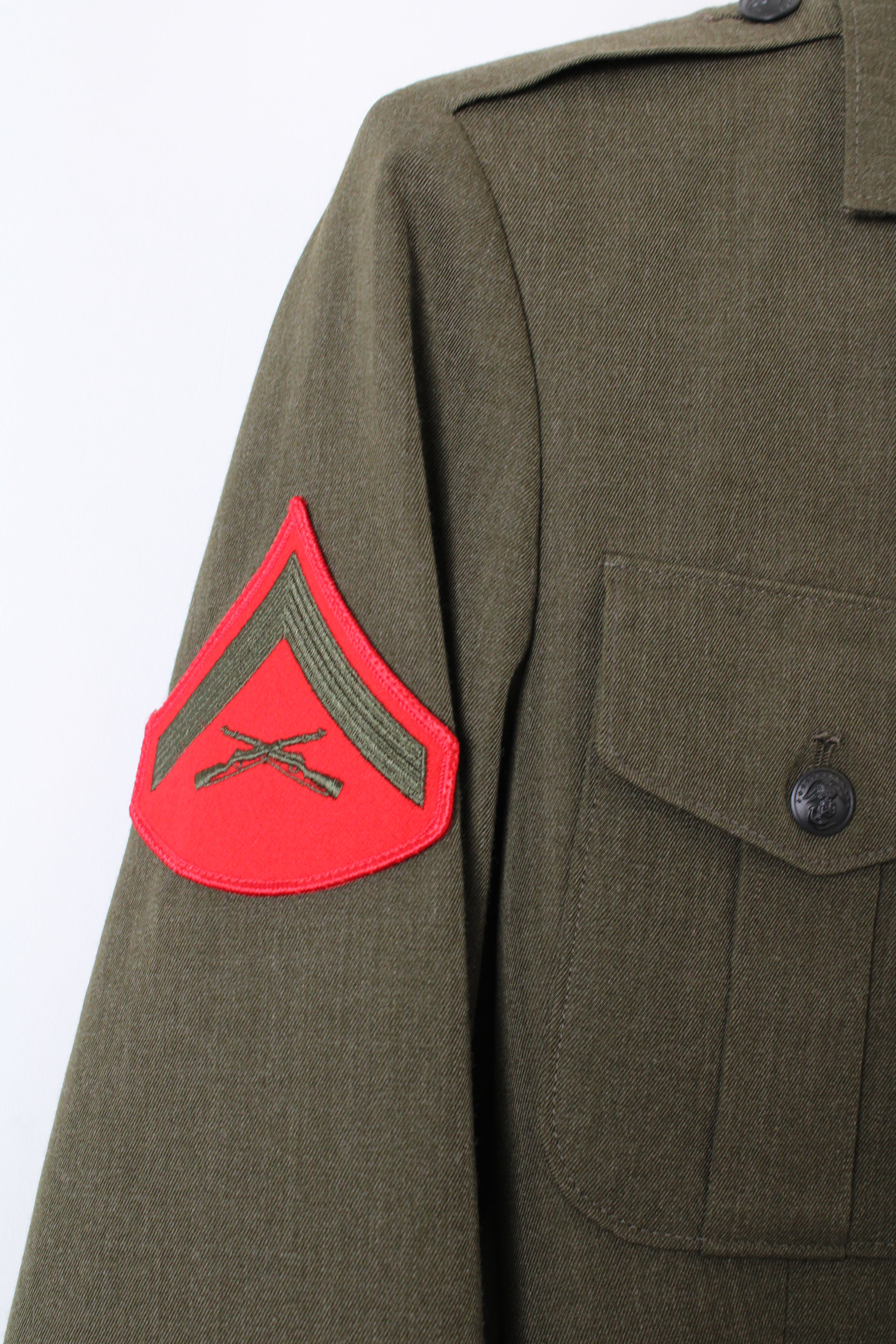 US ARMY USMC UNIFORM COAT MILITARY GREEN - XS/S