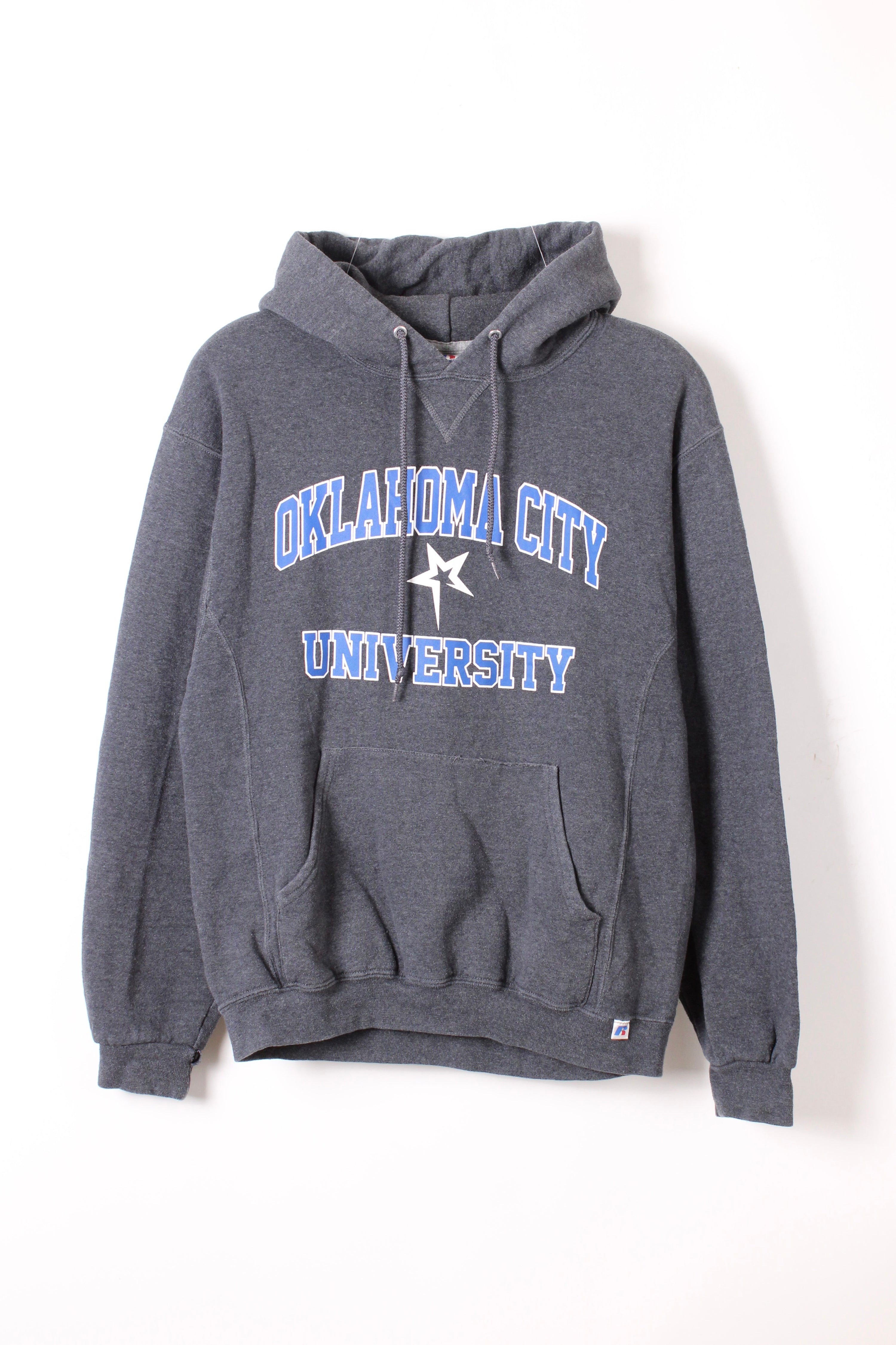 RUSSELL ATHLETIC VINTAGE HOODIE GREY OKLAHOMA CITY UNIVERSITY - M