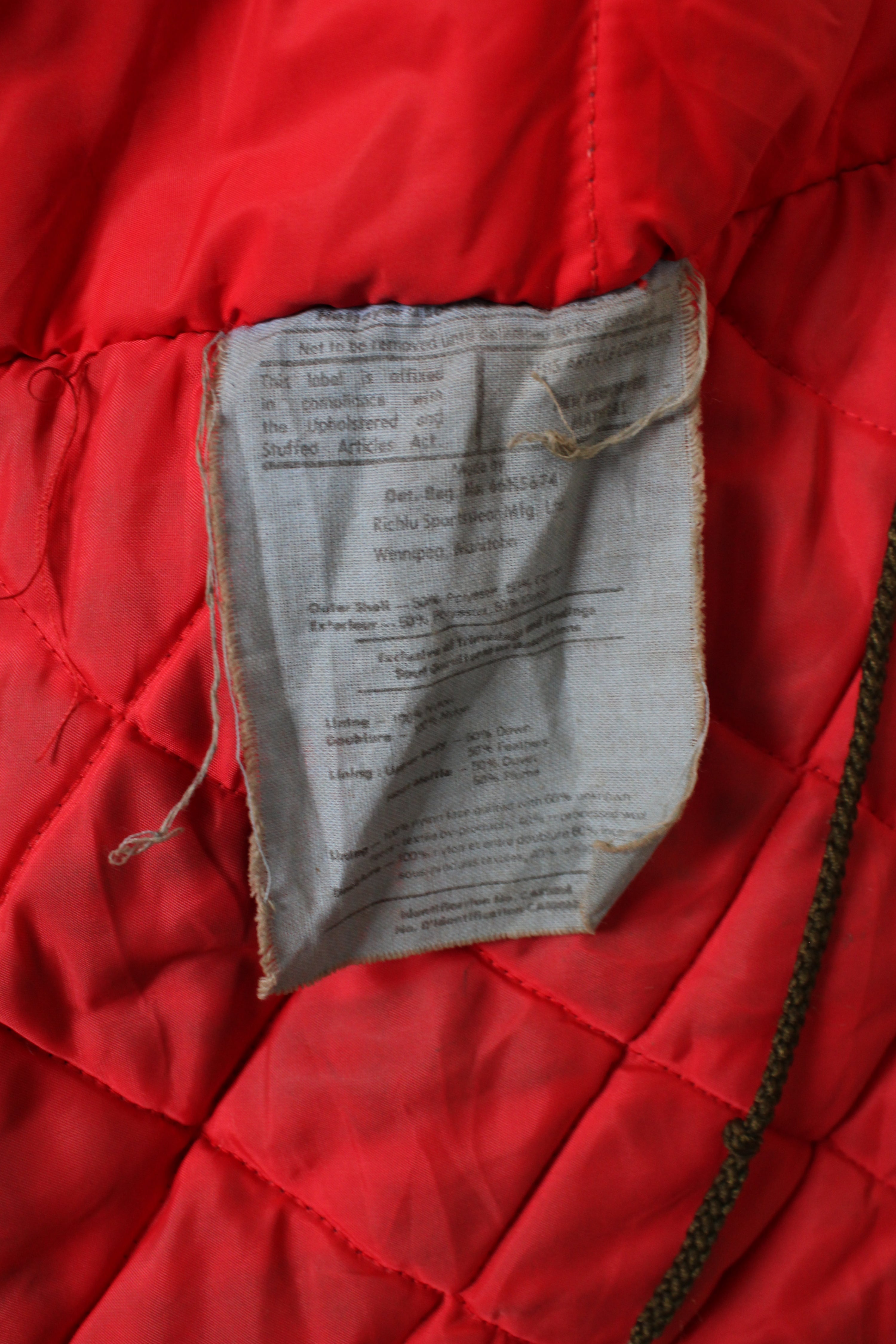 VINTAGE 1970S HEAVY QUILTED CANVAS PARKA GREEN - L/XL