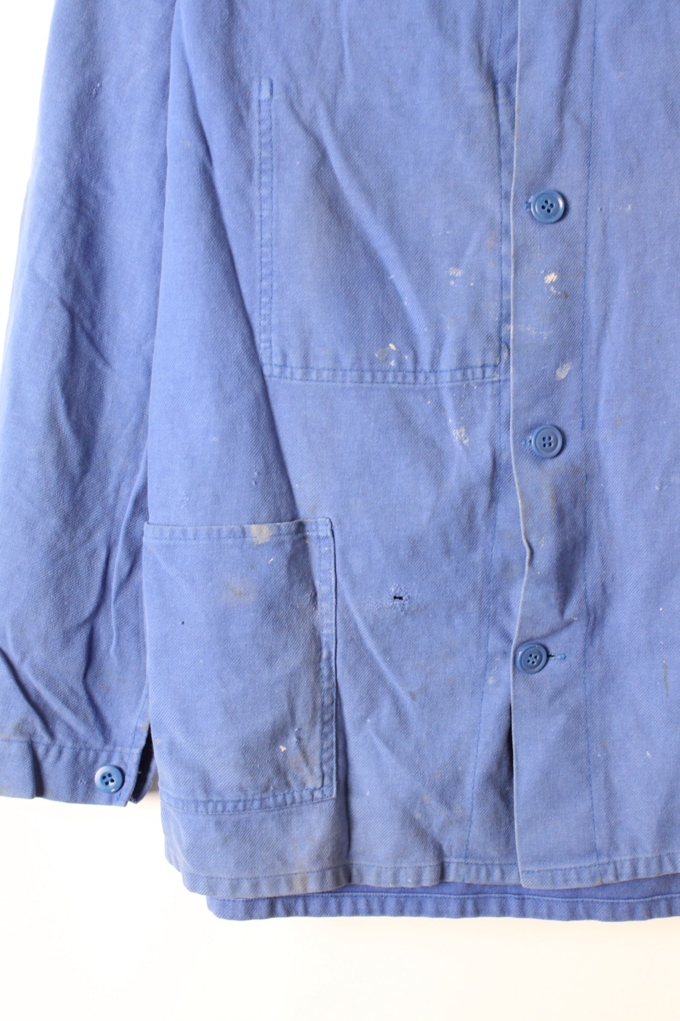 VINTAGE WORK CHORE JACKET PAINTER BLEU DE TRAVAIL - L/XL