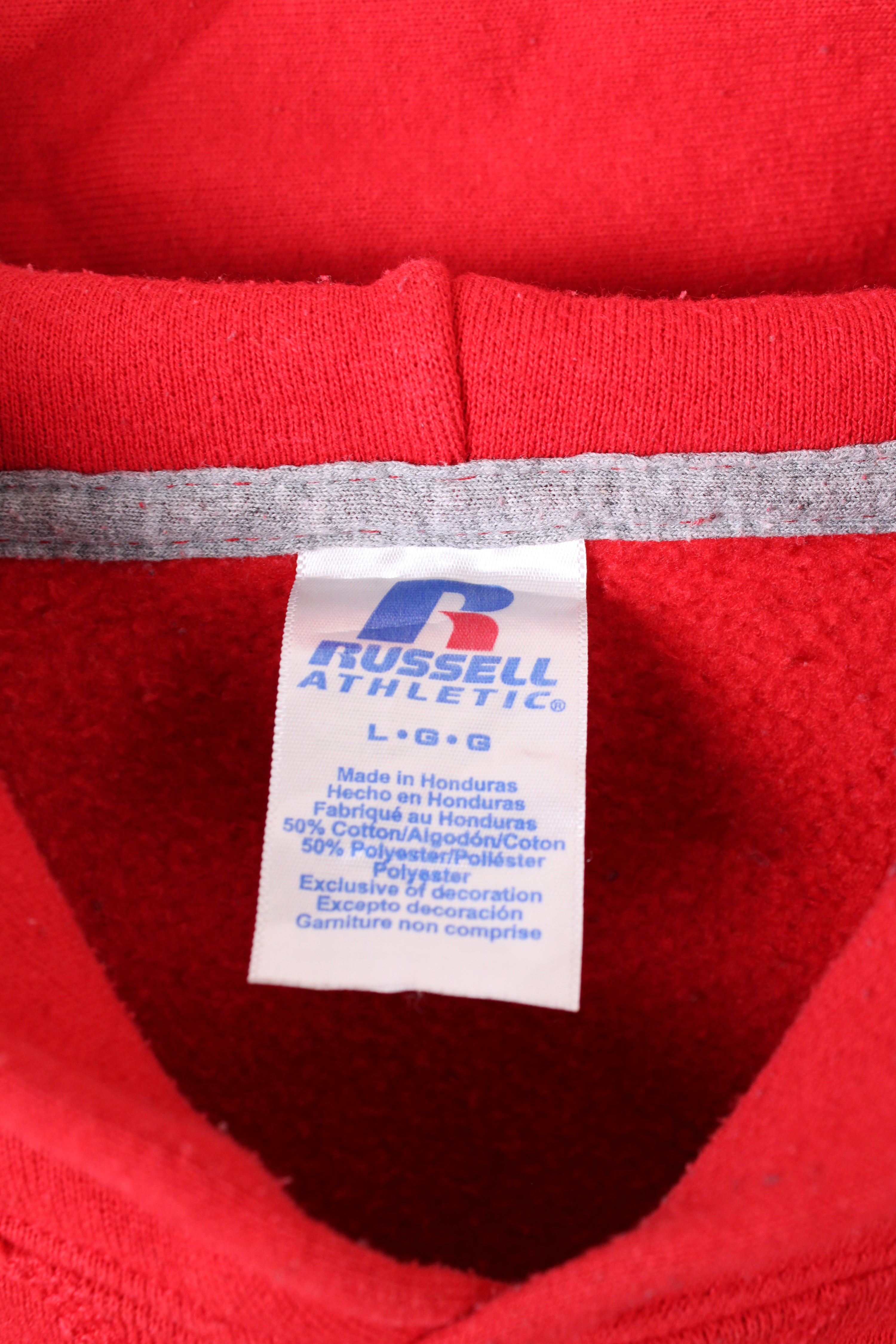 RUSSELL ATHLETIC VINTAGE HOODIE RED BELLINGHAM - L