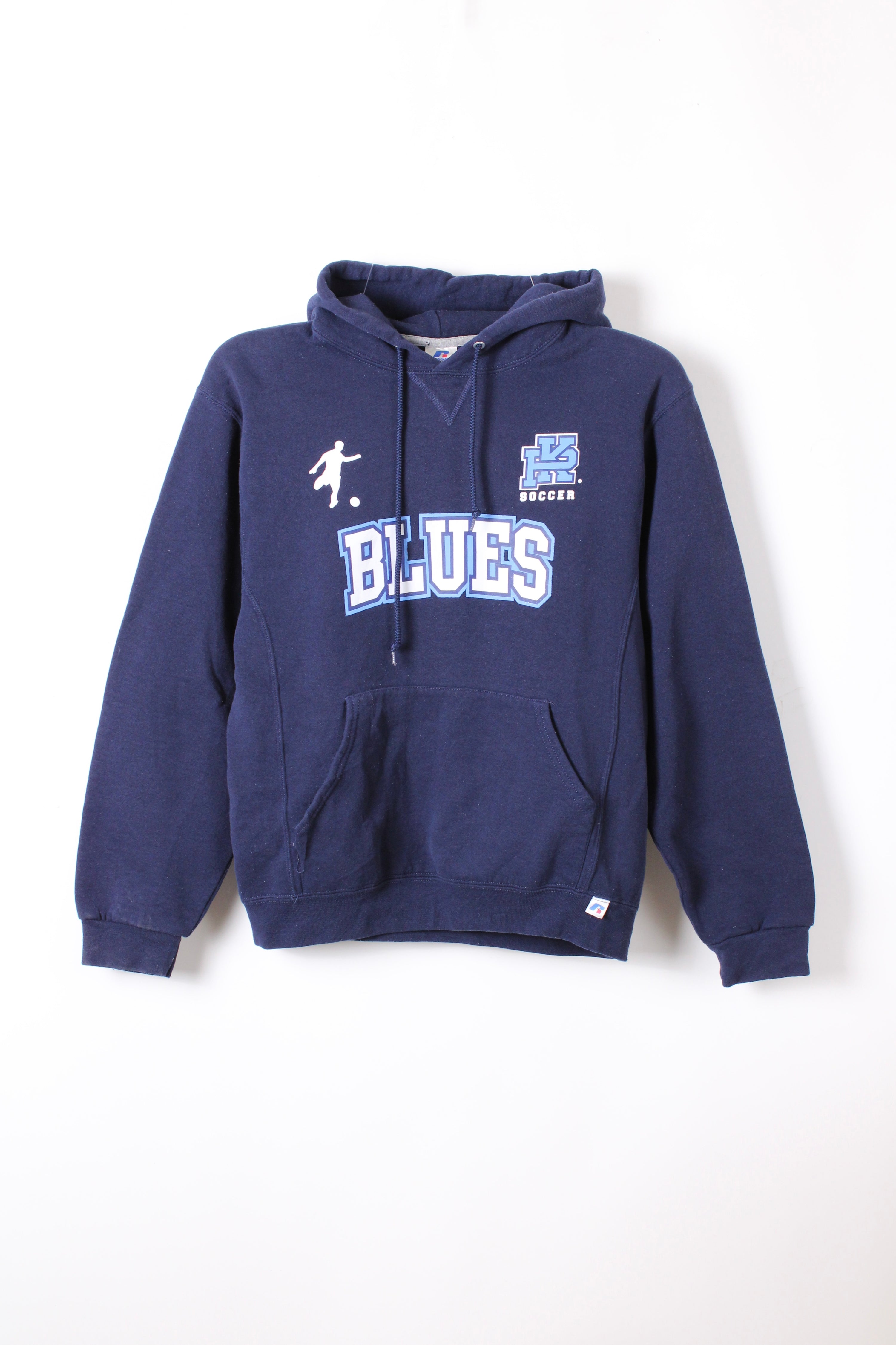 RUSSELL ATHLETIC VINTAGE HOODIE BLUE SOCCER - M