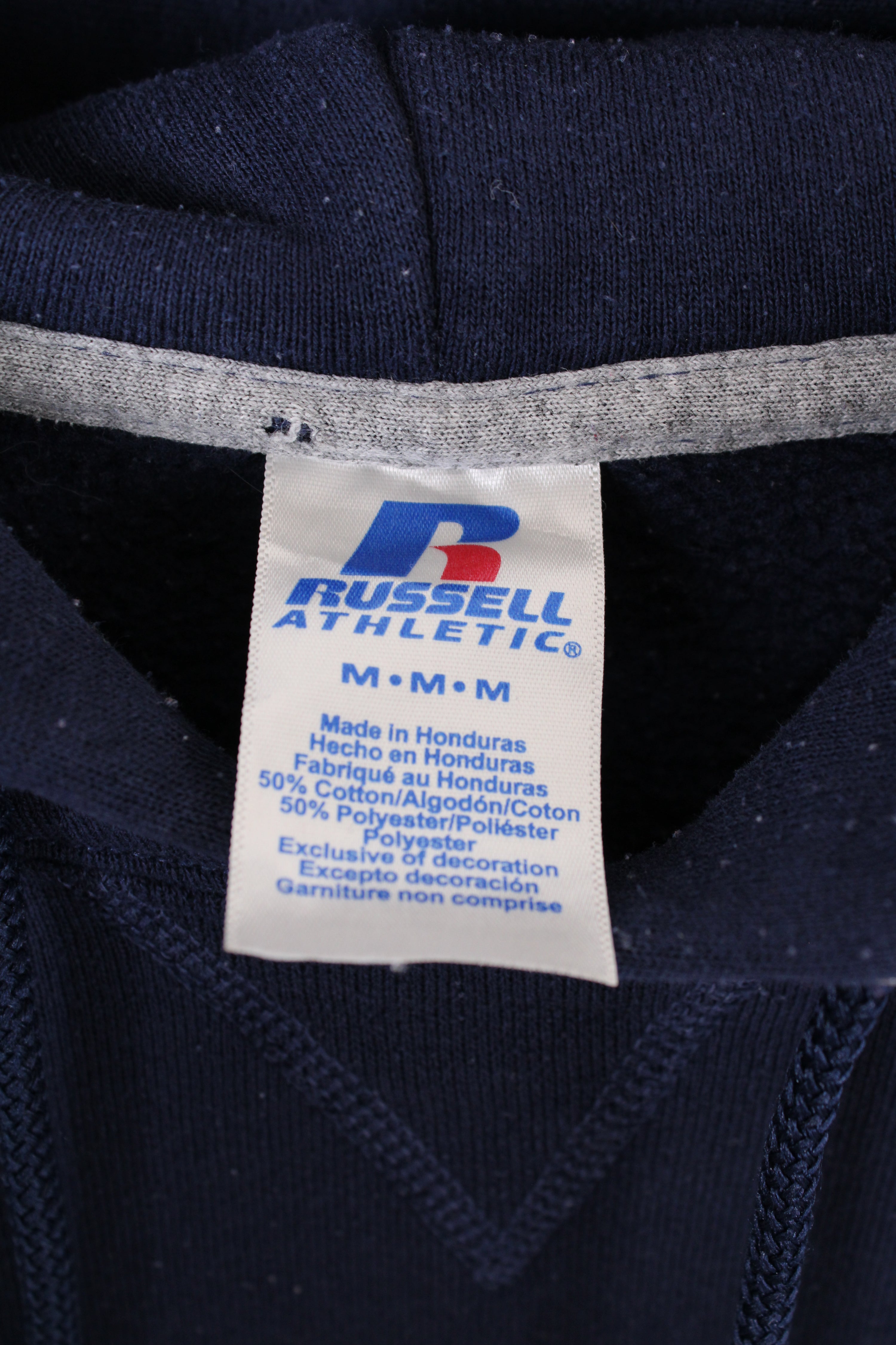 RUSSELL ATHLETIC VINTAGE HOODIE BLUE SOCCER - M