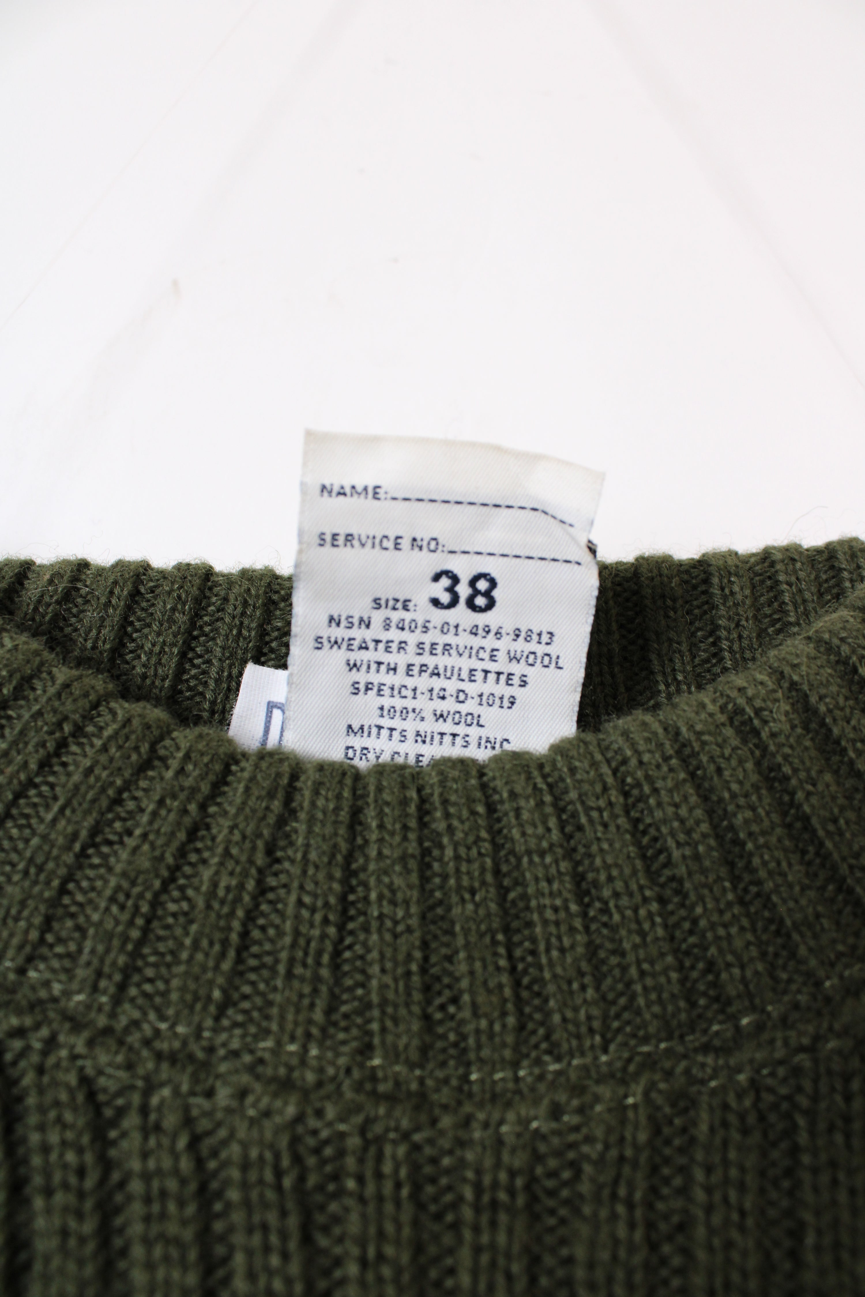 US ARMY VINTAGE SWEATER OLIVE GREEN - M/L