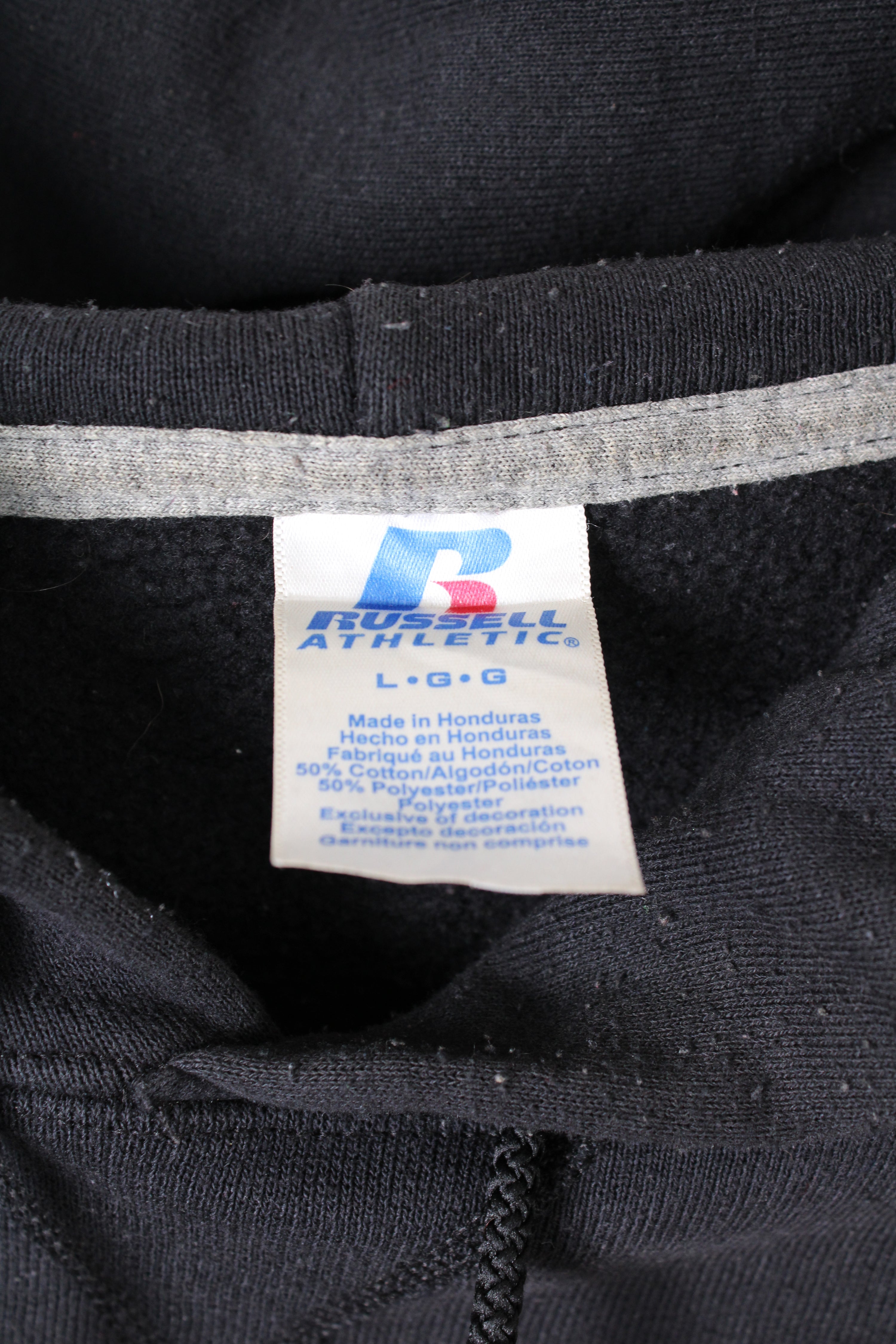 RUSSELL ATHLETIC VINTAGE HOODIE BLACK CHICAGO STATE - L