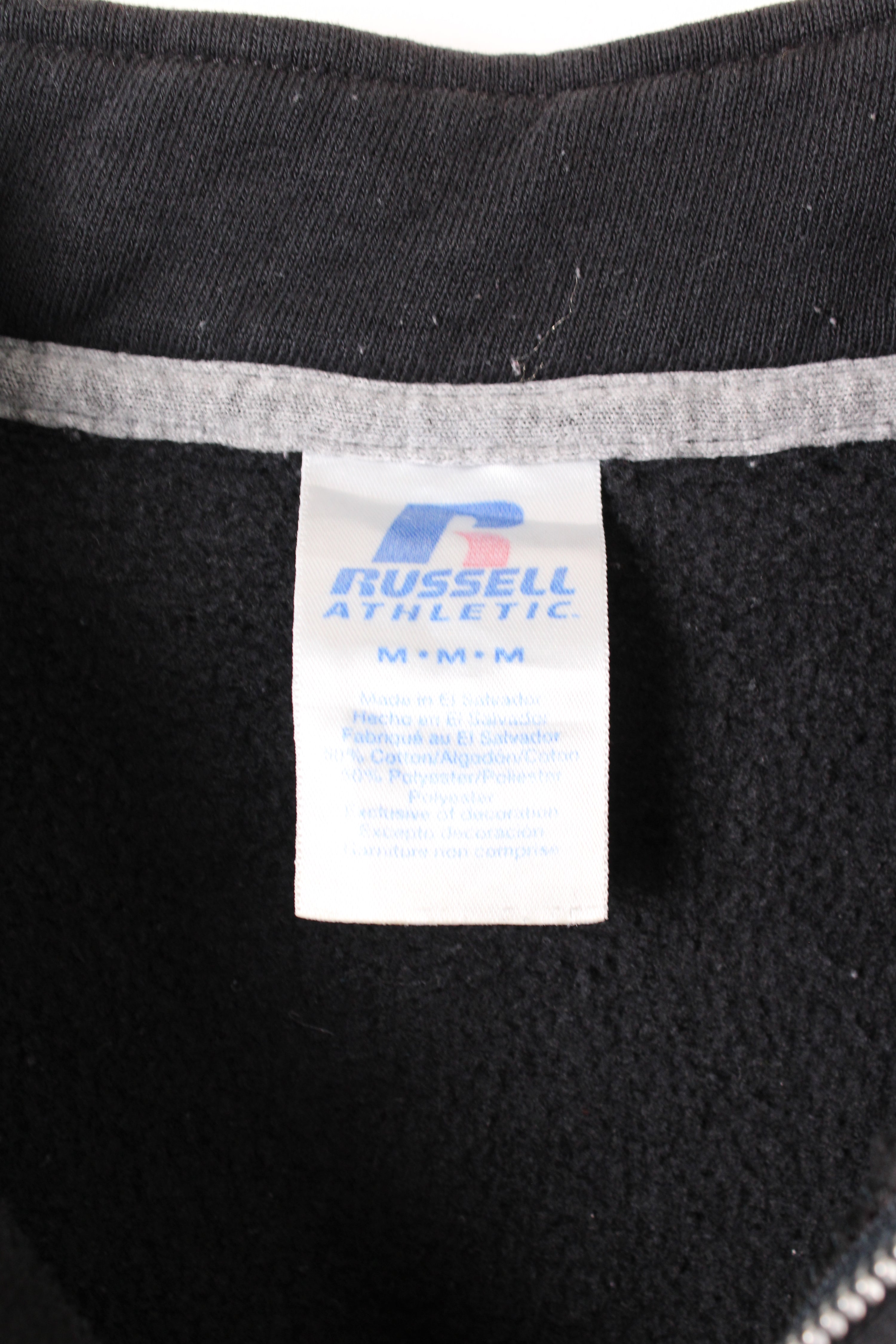 RUSSELL ATHLETIC VINTAGE QUARTER ZIP SWEATSHIRT BLACK JAGUARS - M