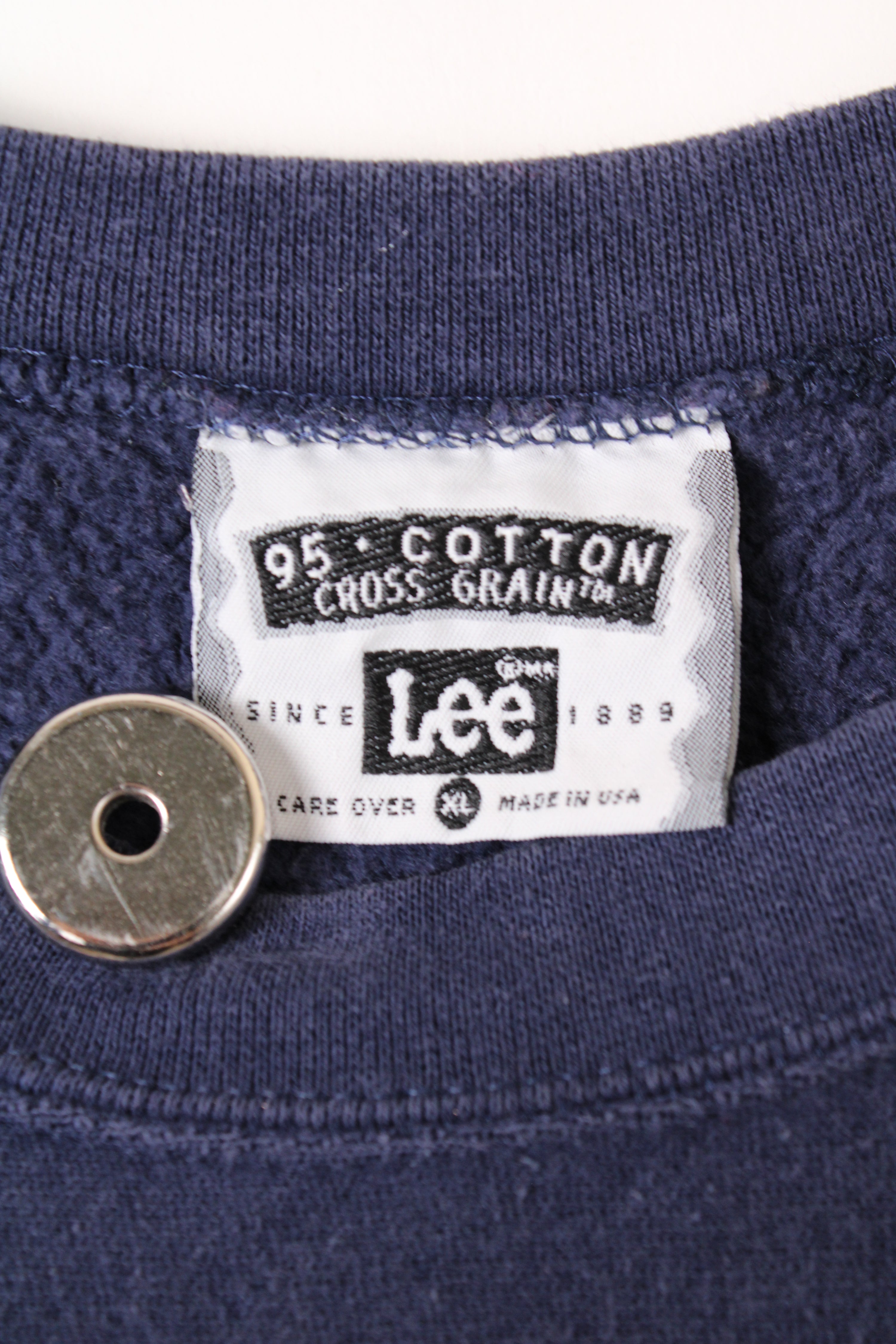 LEE US FIREMAN VINTAGE SWEATSHIRT BLUE MADE IN USA - XL