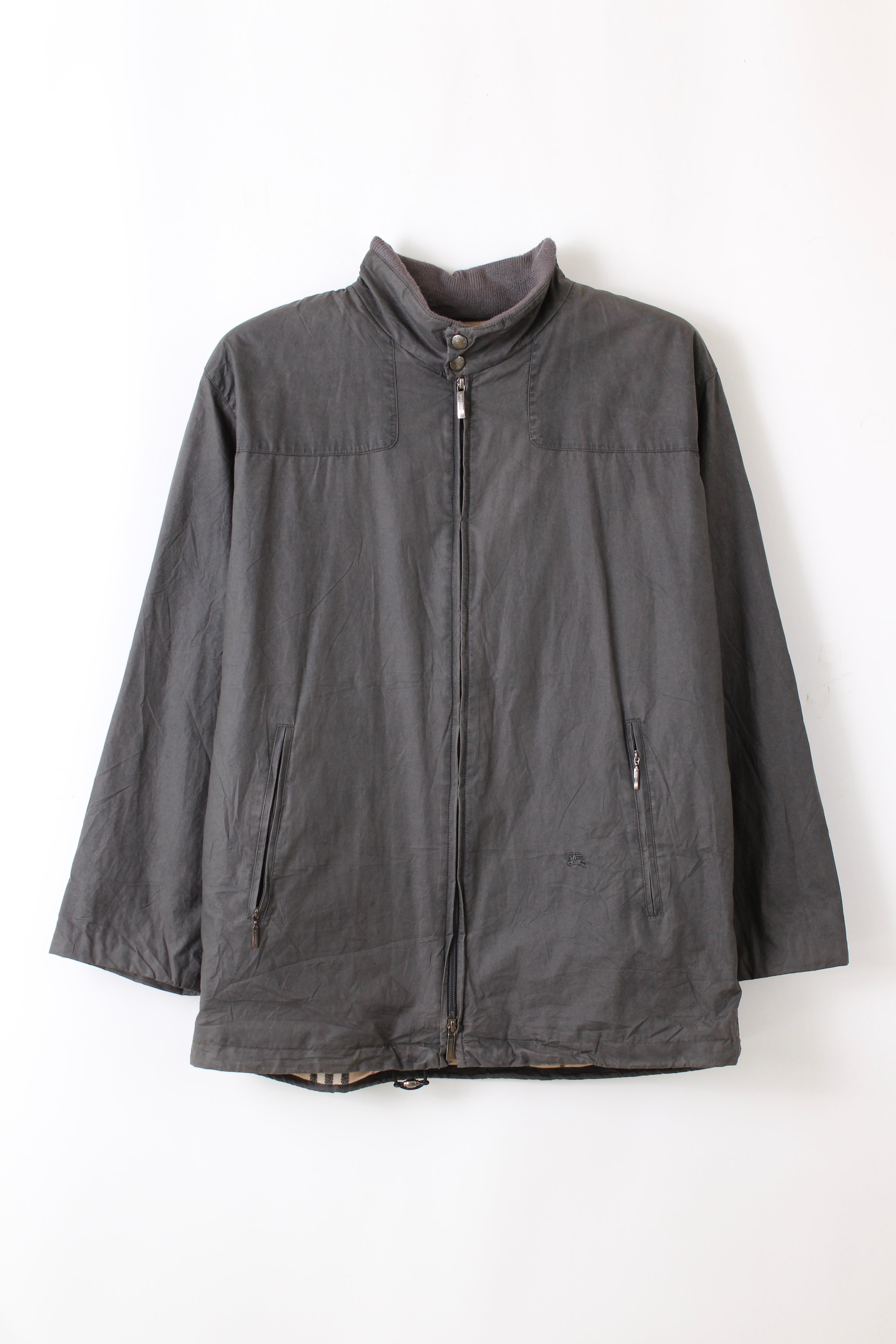 BURBERRY VINTAGE JACKET WITH COATING GREY - M/L