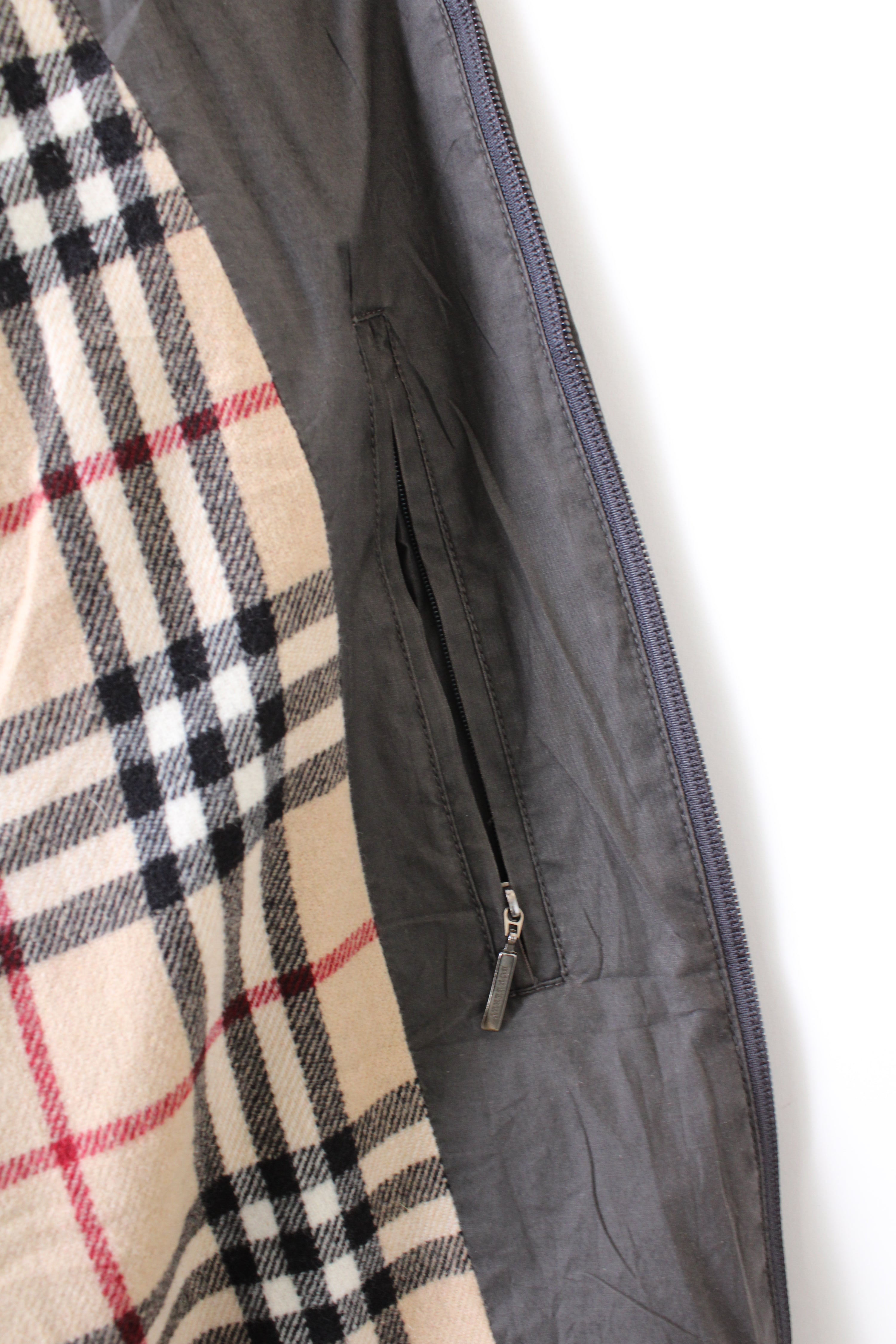 BURBERRY VINTAGE JACKET WITH COATING GREY - M/L