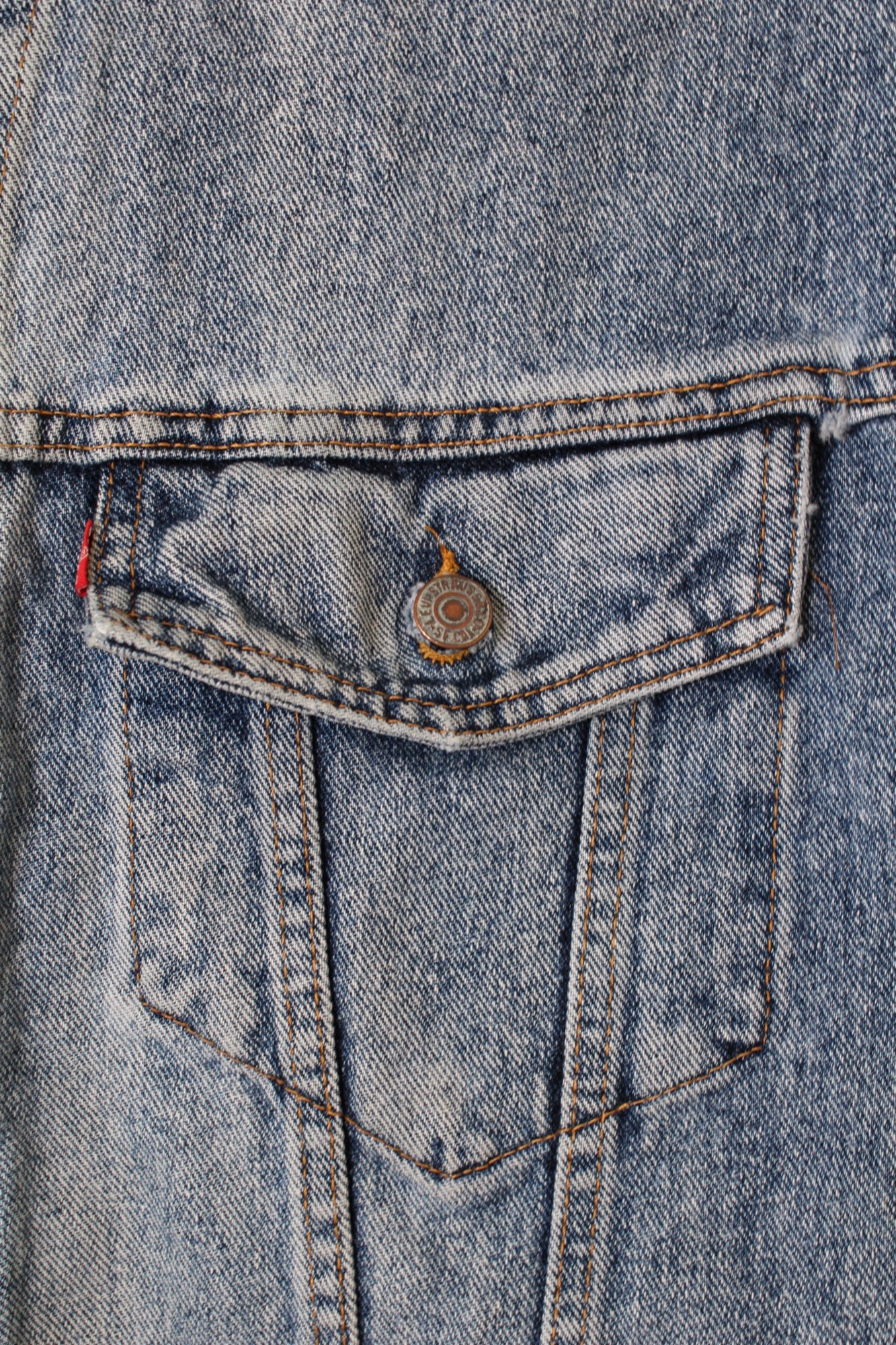 LEVIS VINTAGE DENIM TRUCKER JACKET VTG FADING MEDIUM BLUE - L