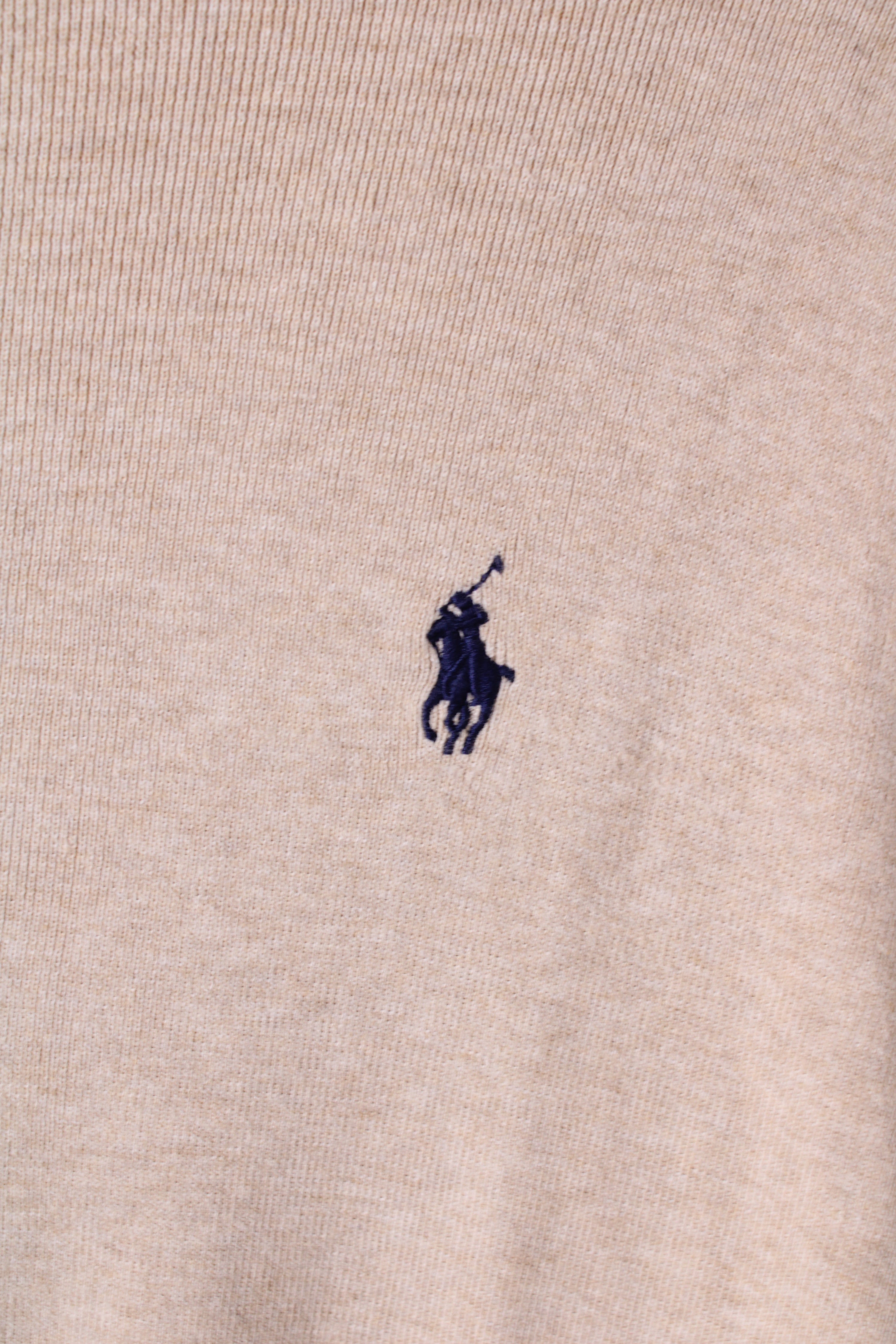 RALPH LAUREN SWEATER COTTON KNIT BEIGE - L