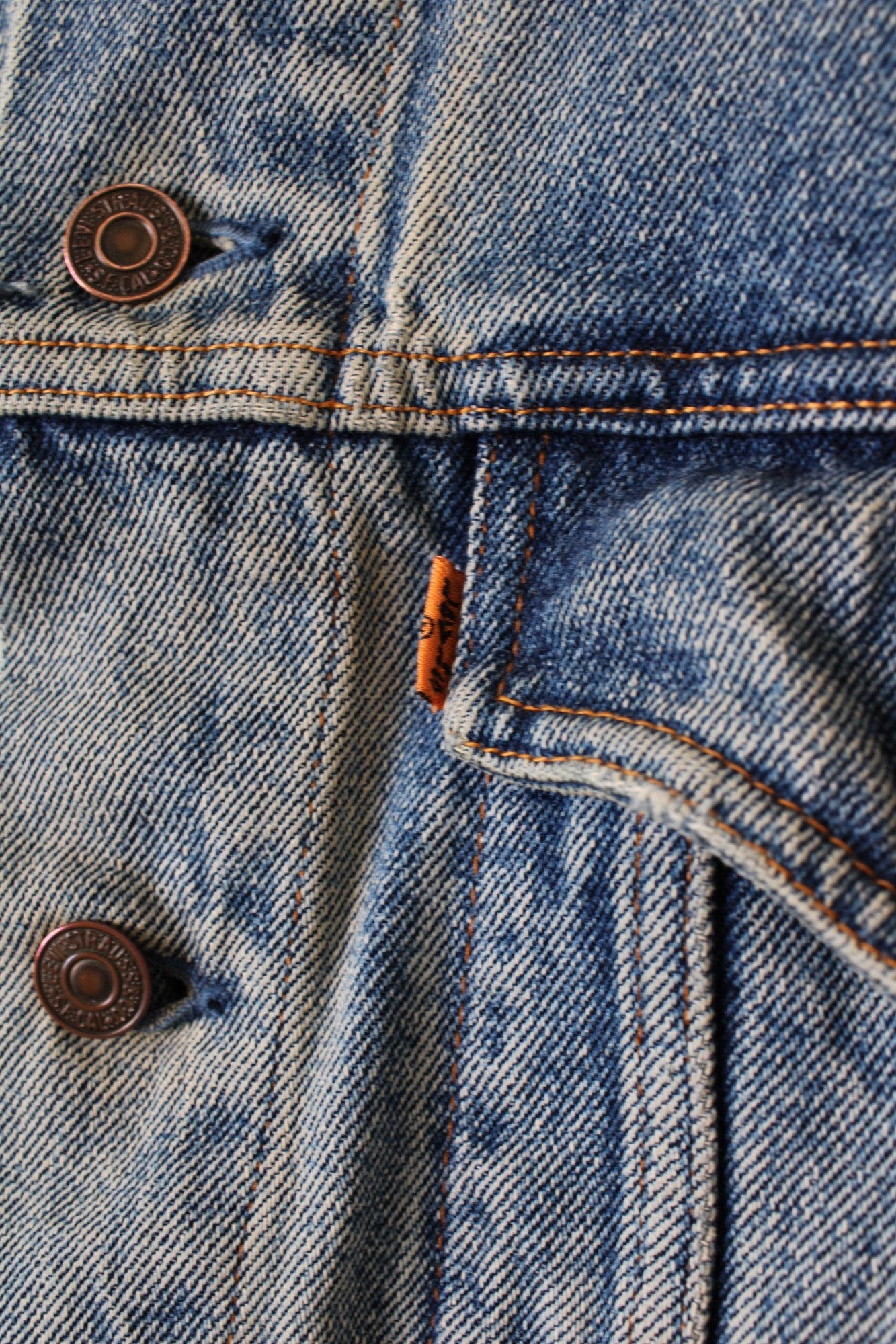 LEVIS VINTAGE DENIM TRUCKER JACKET VTG ORANGE TAB - M/L