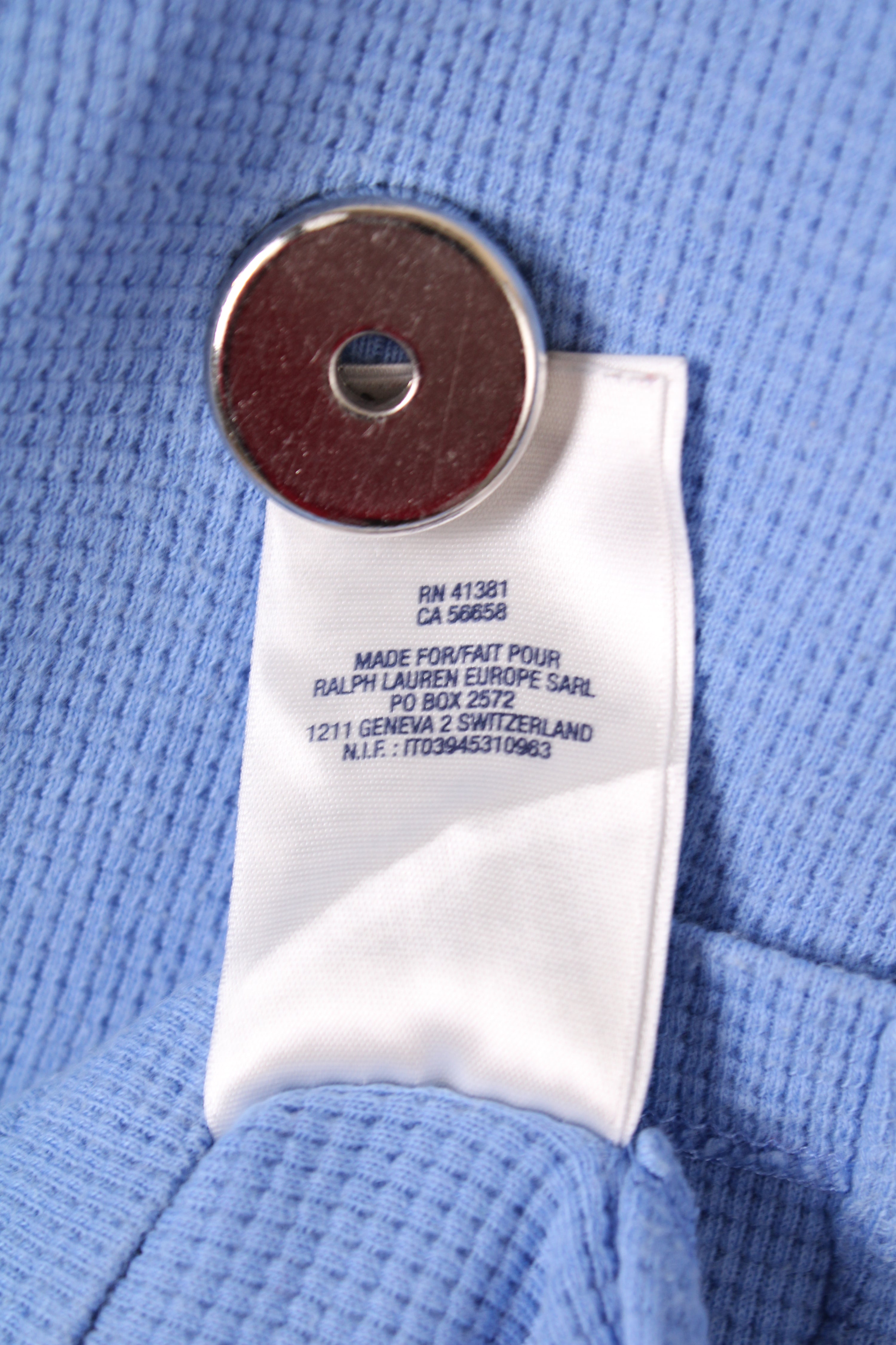 RALPH LAUREN QUARTER ZIP SWEATER WAFFLE BLUE - XL