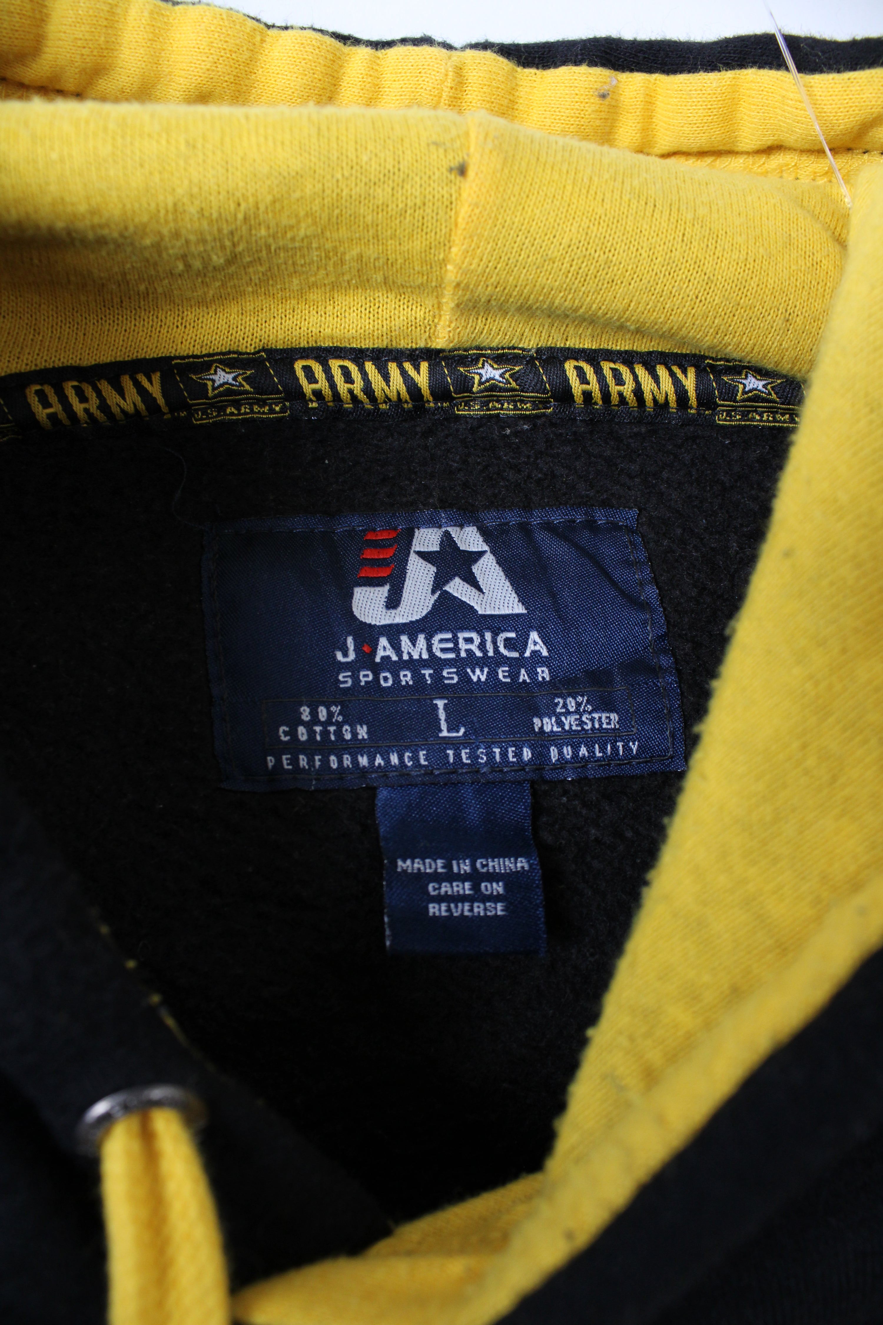 VINTAGE US ARMY HOODIE BLACK - L