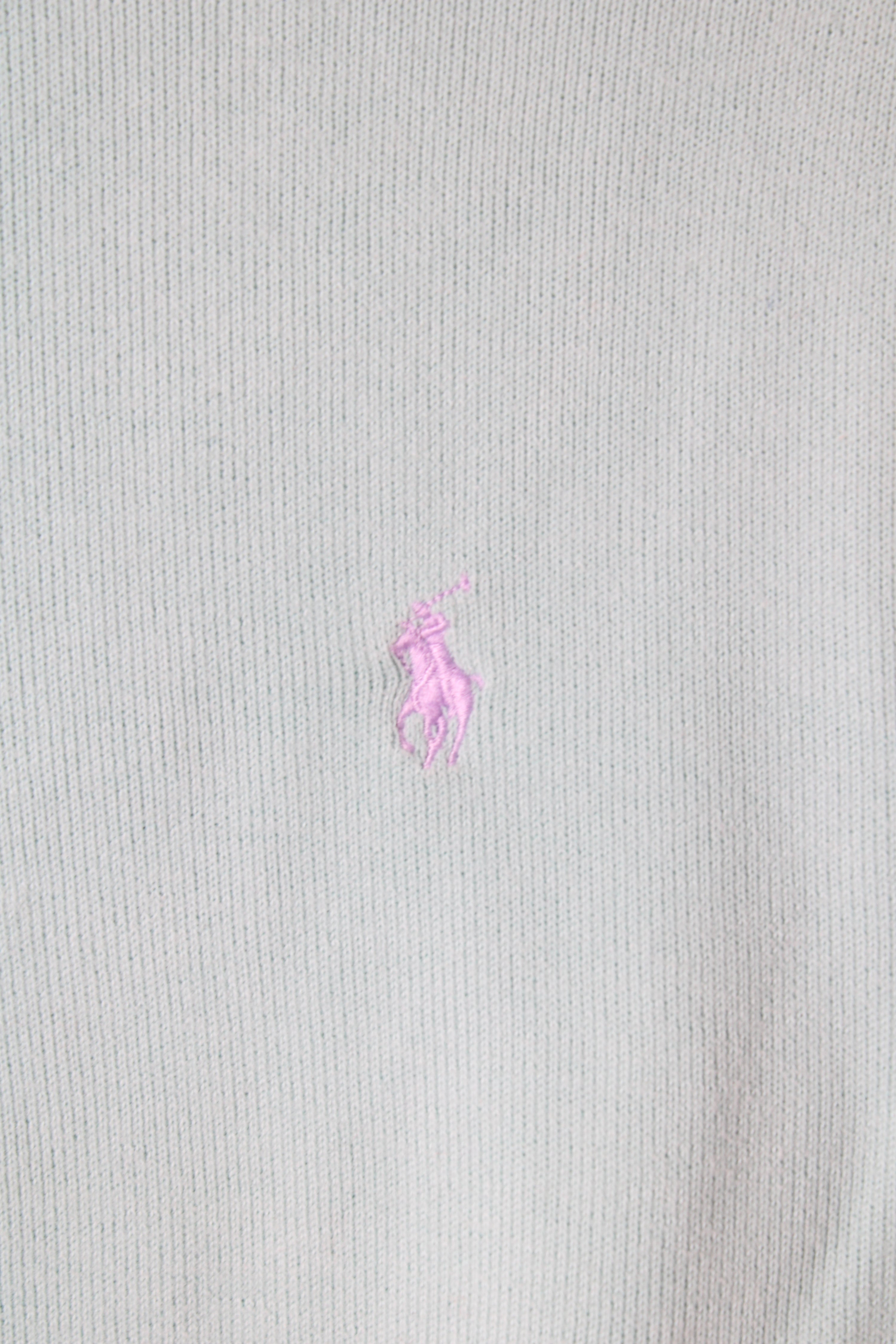 RALPH LAUREN QUARTER ZIP SWEATER AQUA GREEN - M