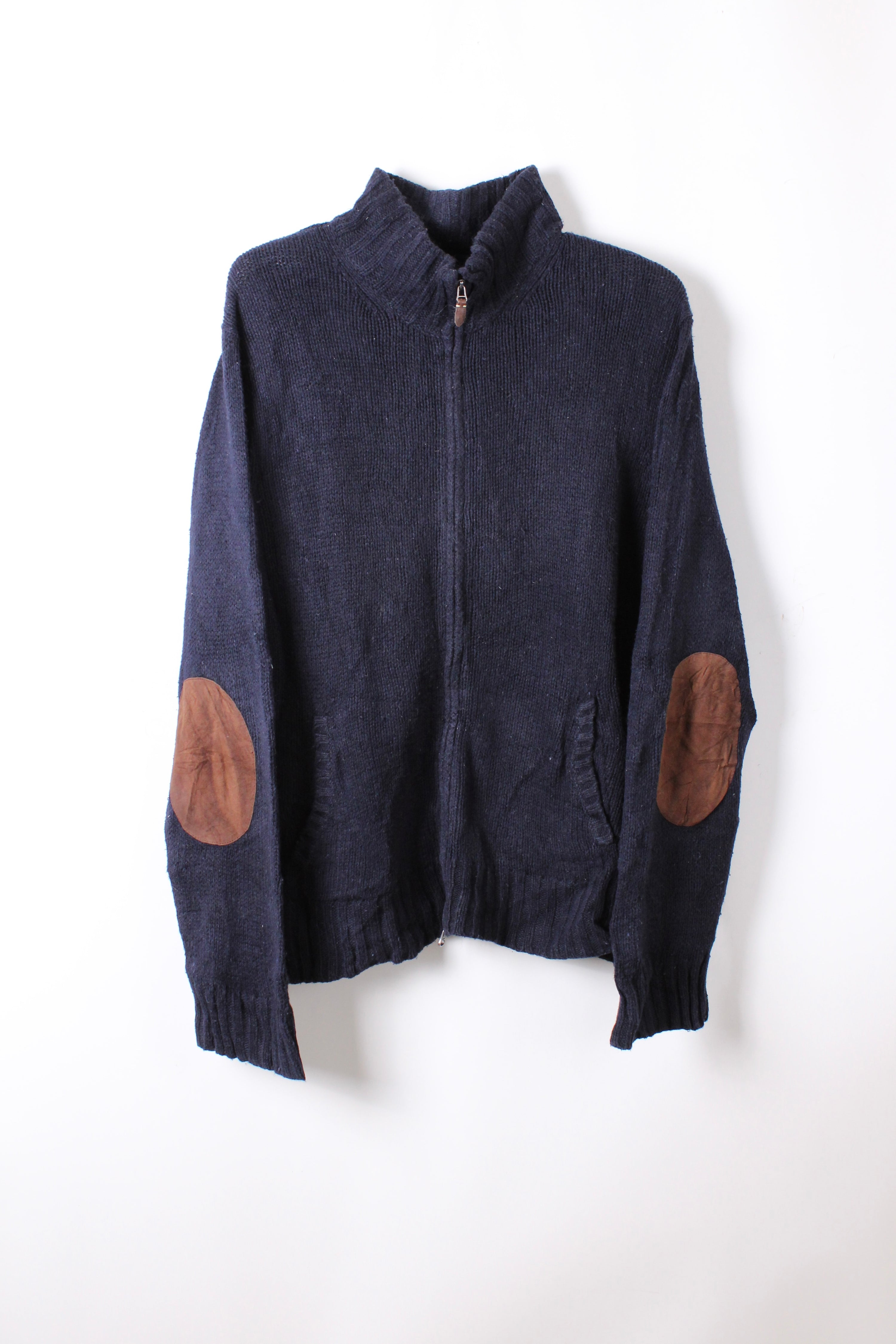 RALPH LAUREN FULL ZIP SWEATER NAVY BLUE - XXL